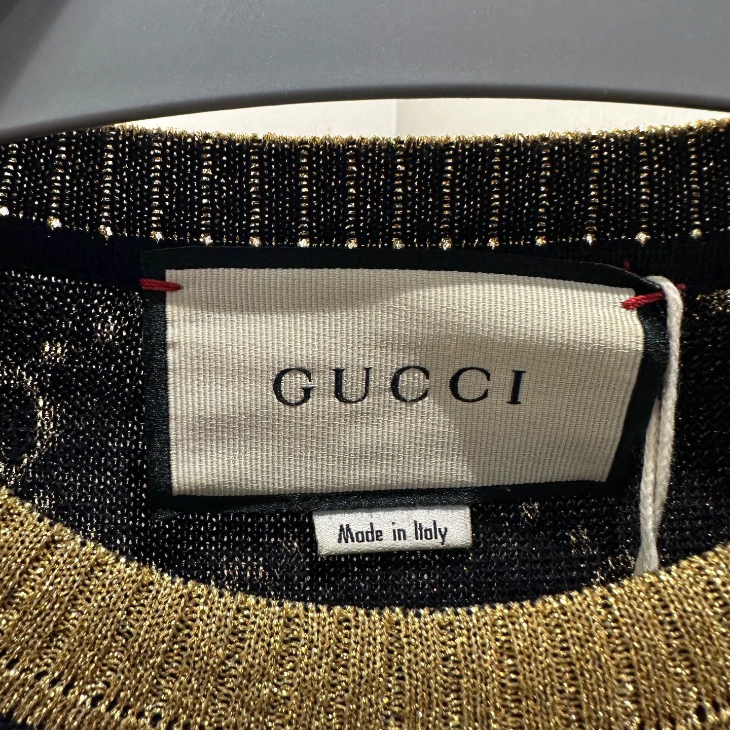 Gucci Gucci All-Over Double G Gold Knit Short-Sleeve XS Size XS / US 0-2 / IT 36-38 - 3 Thumbnail