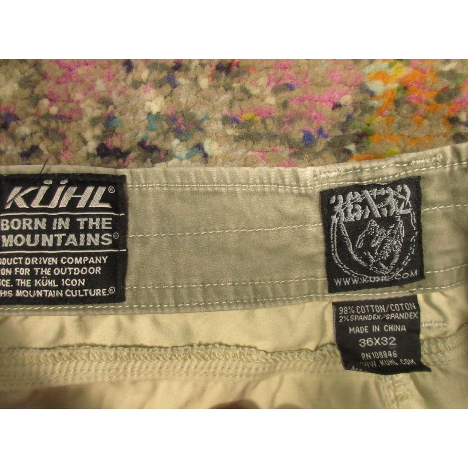Vintage Kuhl Pants Mens 36x32 Tan Desperado Hiking Performance Stretch Cotton Khakis Regular Straight Leg Pockets Elastic Waist Brown 36 in Inseam Size US 36 / EU 52 - 3 Thumbnail