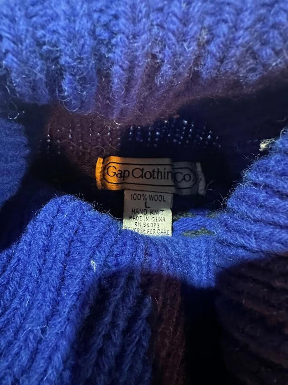 Gap Vintage GAP Hand Knit Wool Turtleneck Sweater L Size L / US 10 / IT 46 - 6 Thumbnail