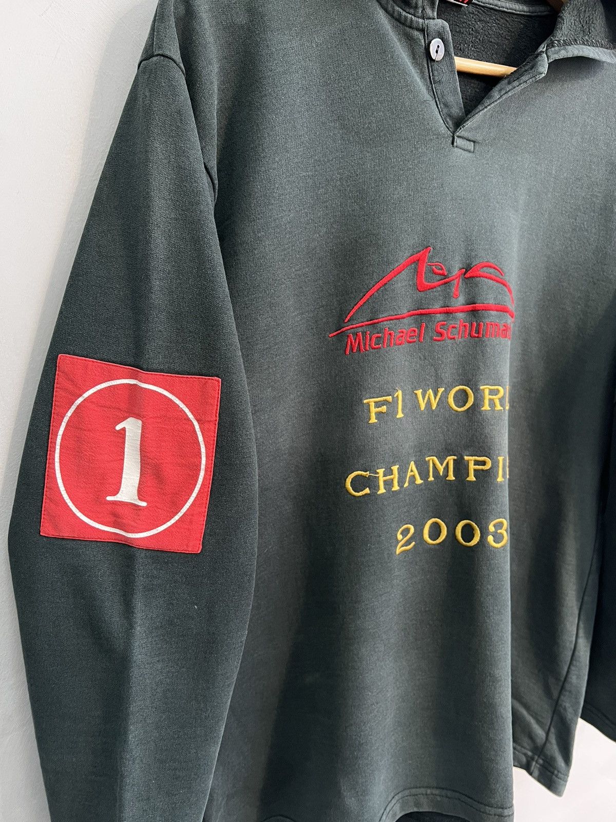 Ferrari × Formula 1 × Vintage Michael Schumacher F1 World Champion 2003 faded Hoodie Size US L / EU 52-54 / 3 - 8 Thumbnail