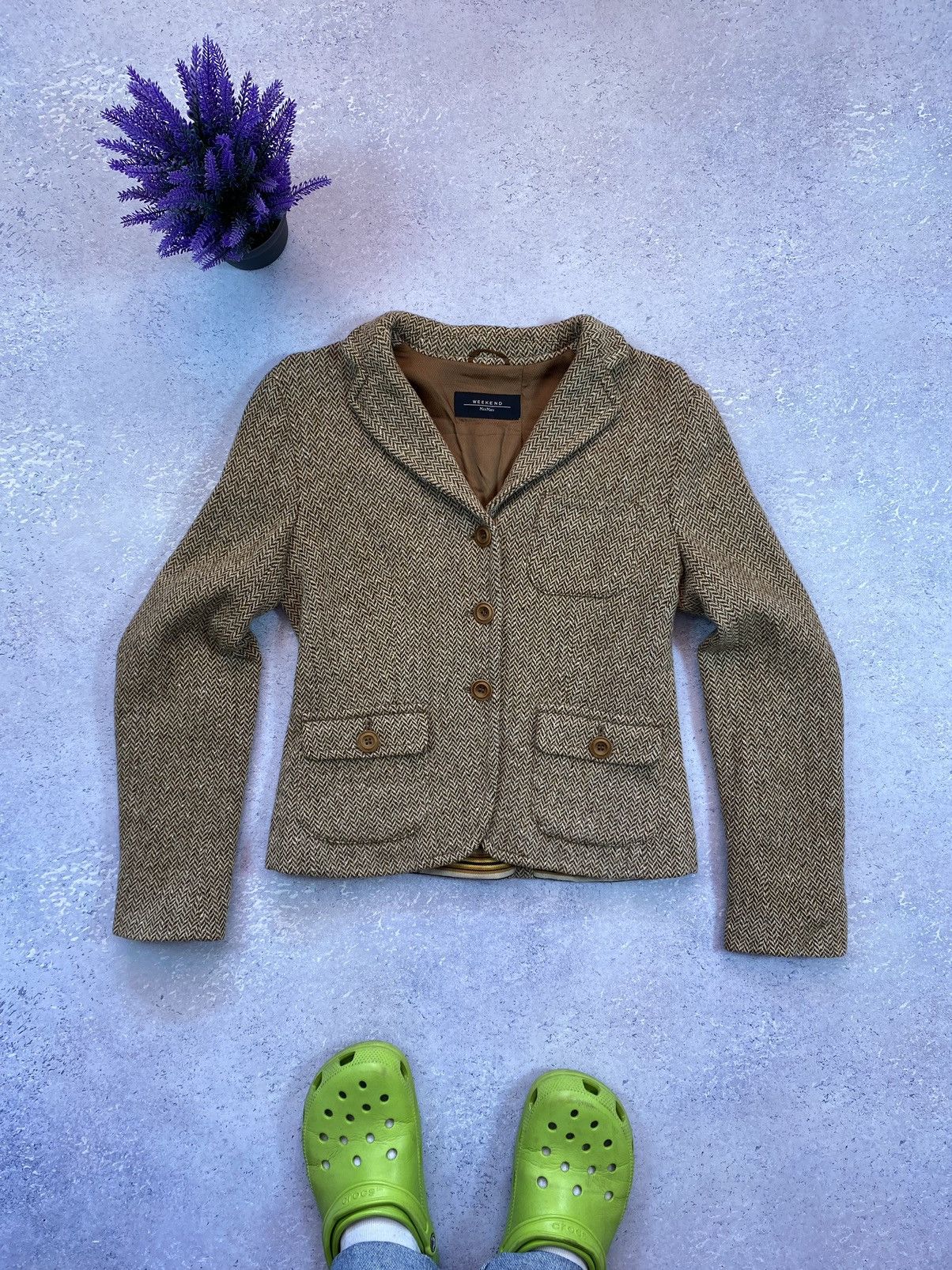 Max Mara × Weekend Max Mara Weekend Max Mara Women’s Tweed Blazer Jacket Size 6 Size M / US 6-8 / IT 42-44 - 2 Thumbnail
