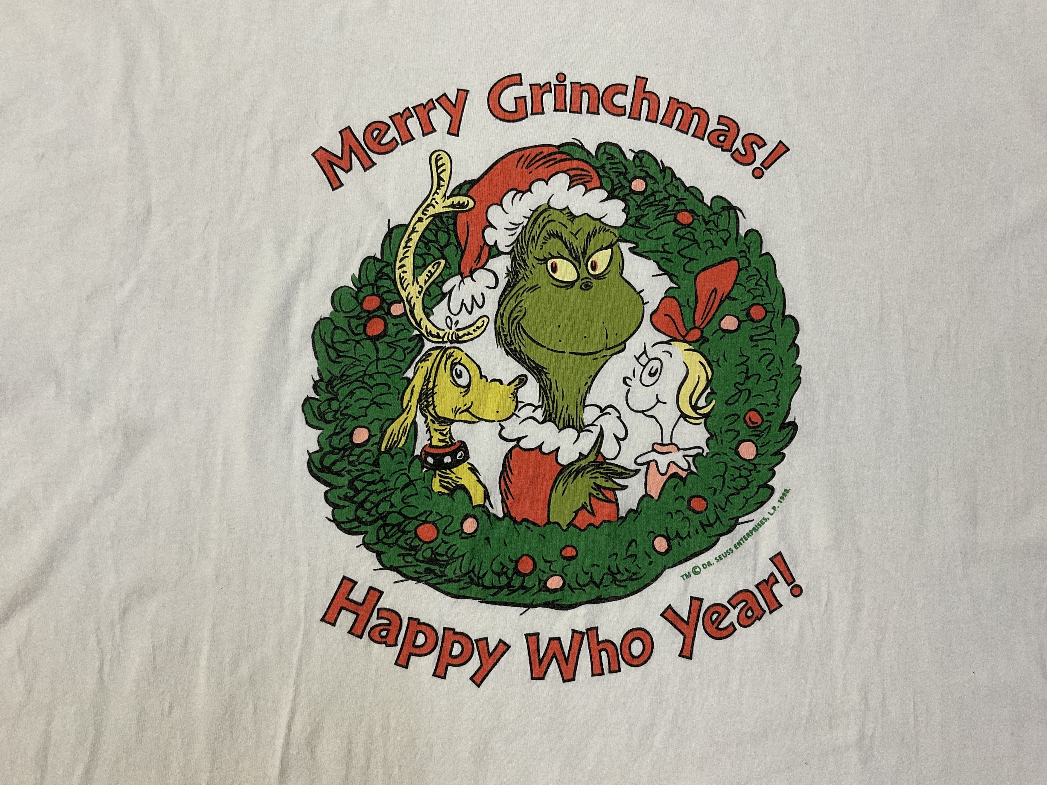 Cartoon Network Vintage 1998 Dr Seuss Merry Grinchmas Happy Who Year Tshirt Size US XL / EU 56 / 4 - 2 Thumbnail