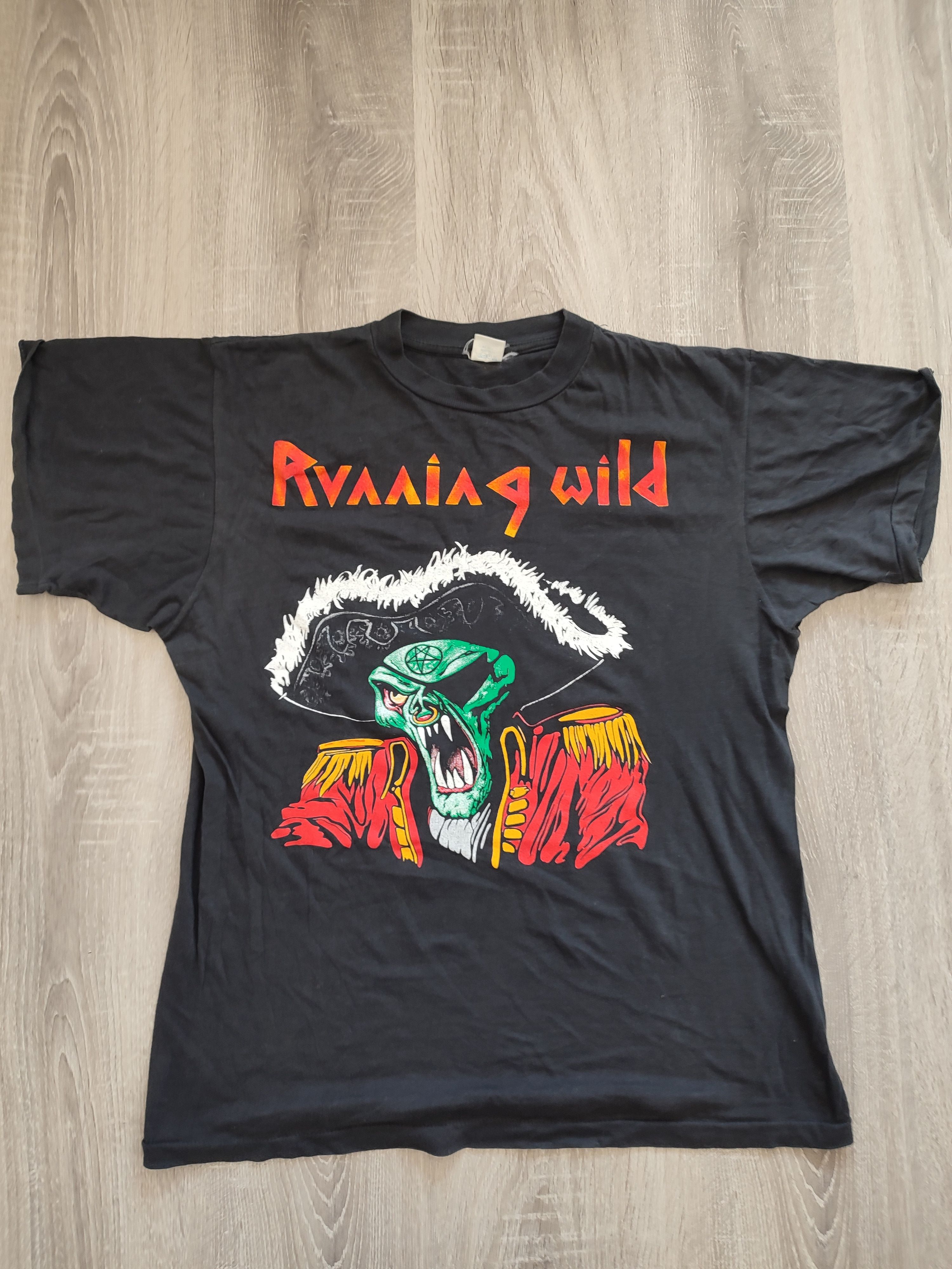 Vintage Running Wild Death or Glory Europian tour 1990 t shirt Size US L / EU 52-54 / 3 - 4 Thumbnail