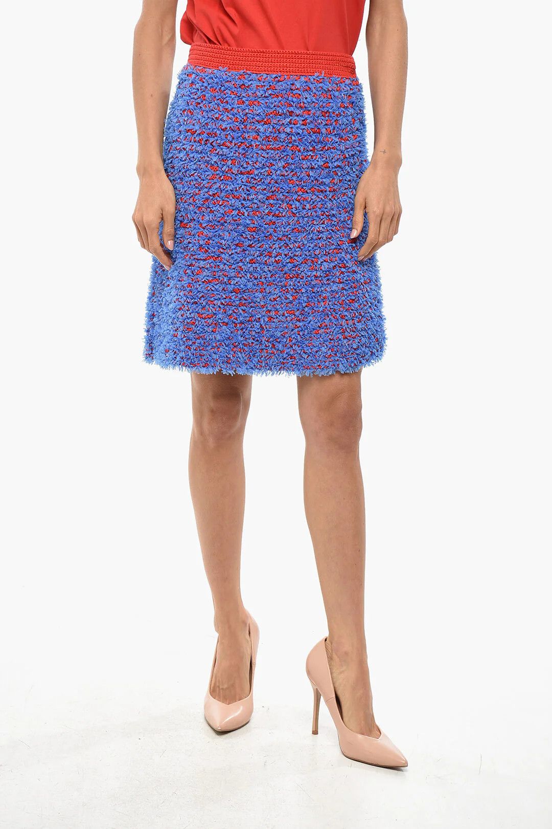 Tory Burch og1mm0426 Wool Miniskirt in Light Blue Size 27" / US 4 / IT 40 - 1 Thumbnail