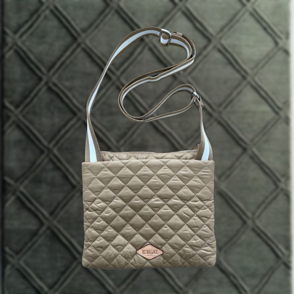 Mz Wallace Vintage Beige Quilted Crossbody Messenger Bag Os Womens in White