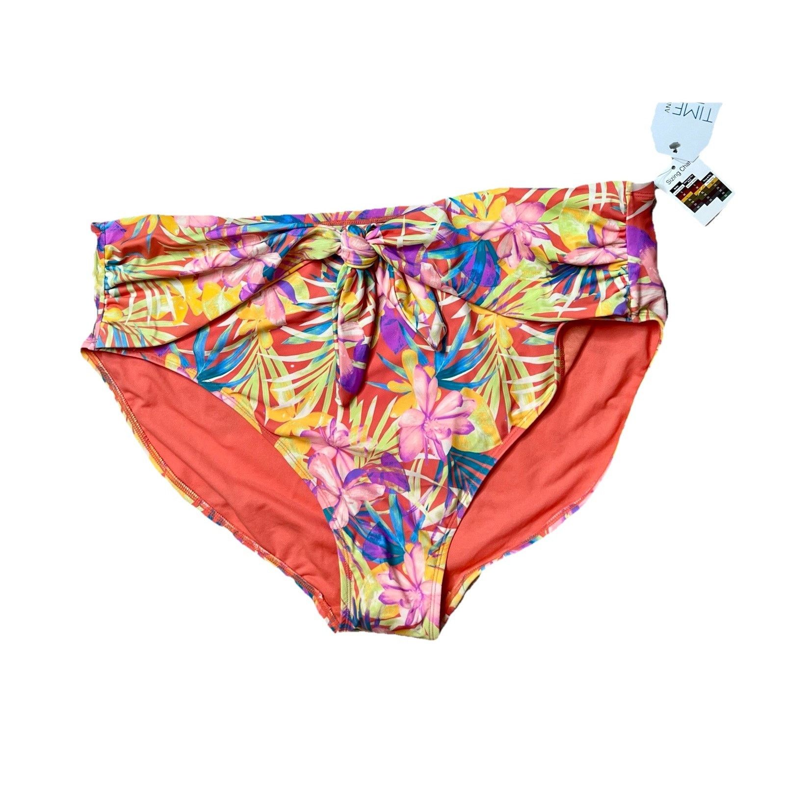 Other Time and Tru Tropical Floral Bikini Swimsuit Yellow 2pc NWT Size XXL / US 16-18 / IT 52-54 - 3 Thumbnail