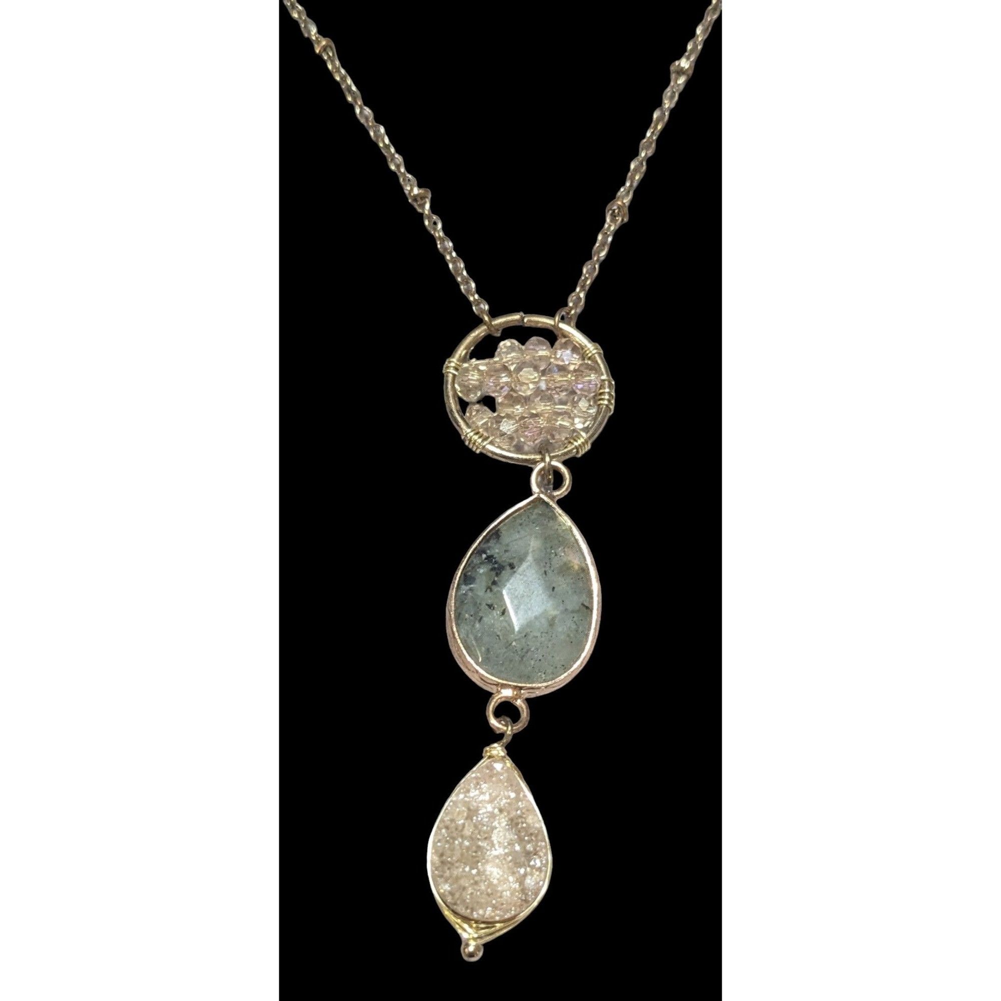 Other Gemstone Druzy Multilayer Charm Necklace Size ONE SIZE - 4 Thumbnail