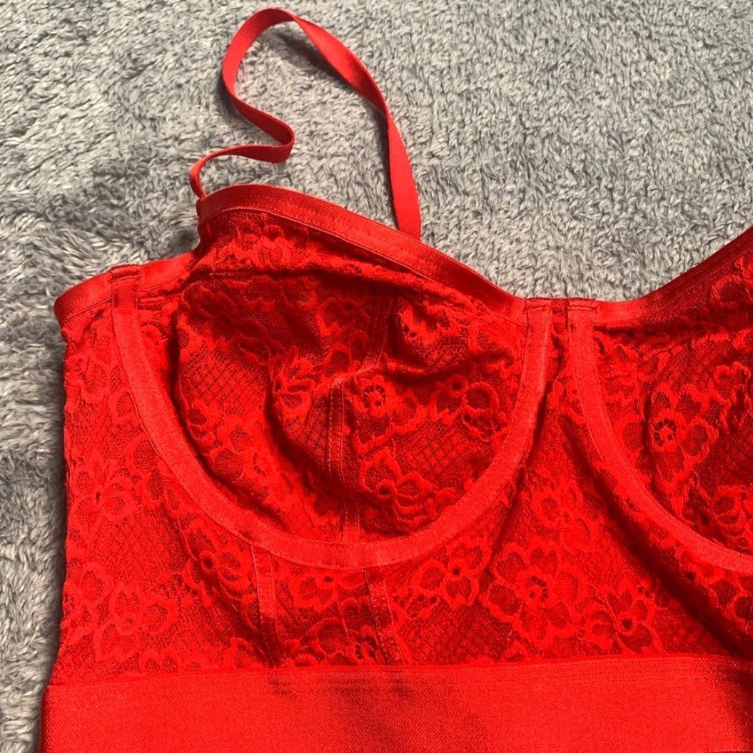 Vintage Parade Bralette Bra Red L Parade Red Underwire Lace Large Women Bralette L Red Size ONE SIZE - 2 Thumbnail