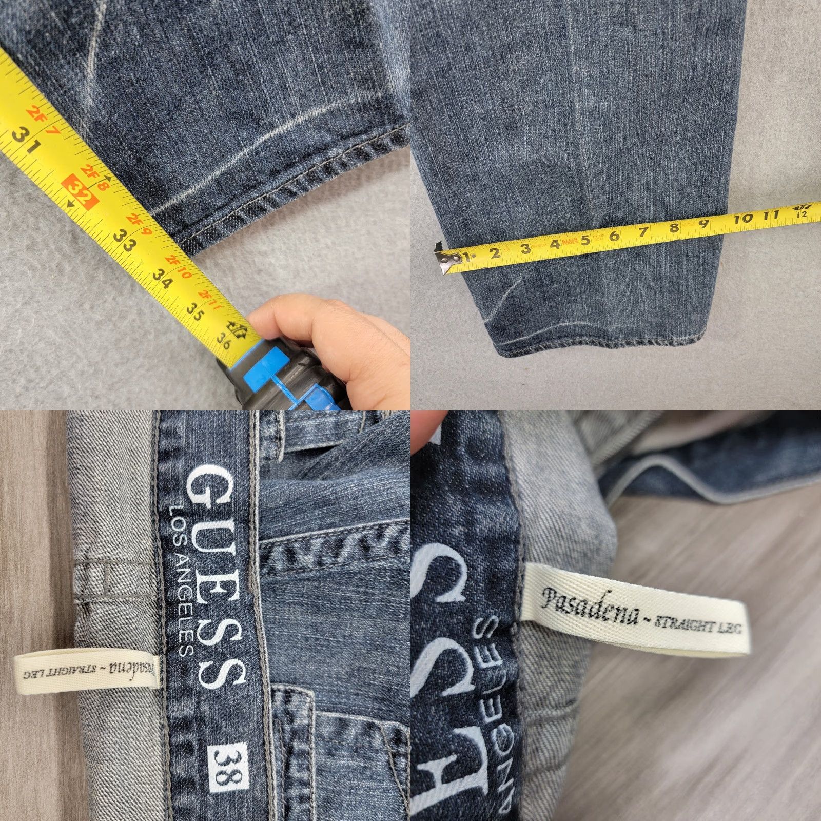 Guess Guess Pasadena Straight Jeans Mens 38x32 Back Flap Pocket 90s Vintage Blue Denim Cotton Brand GUESS Shirt? Size US 38 / EU 54 - 9 Thumbnail