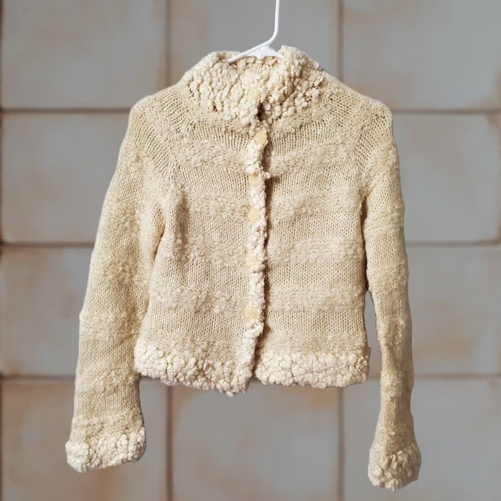 Anthropologie VINTAGE Anthropologie Sweater Cardigan Women XS Ivory Solid High Neck Long Sleeve Button Up Cozy Winter Fall Holiday Size XS / US 0-2 / IT 36-38 - 1 Thumbnail