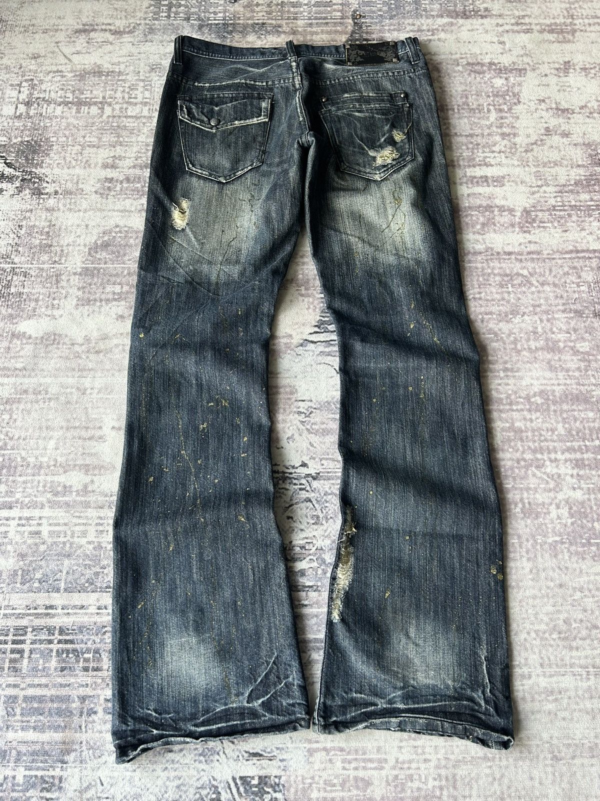 If Six Was Nine Midas Flared Punk Mudwash Jeans Size US 32 / EU 48 - 2 Thumbnail