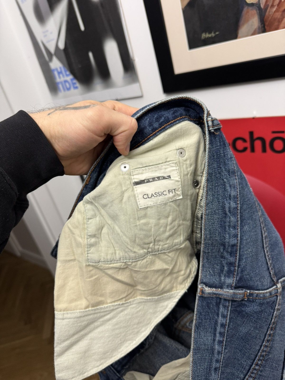 Prada 2008 Prada Blue Classic Fit Denim Jeans Designer Vintage Y2k Size US 32 / EU 48 - 7 Thumbnail