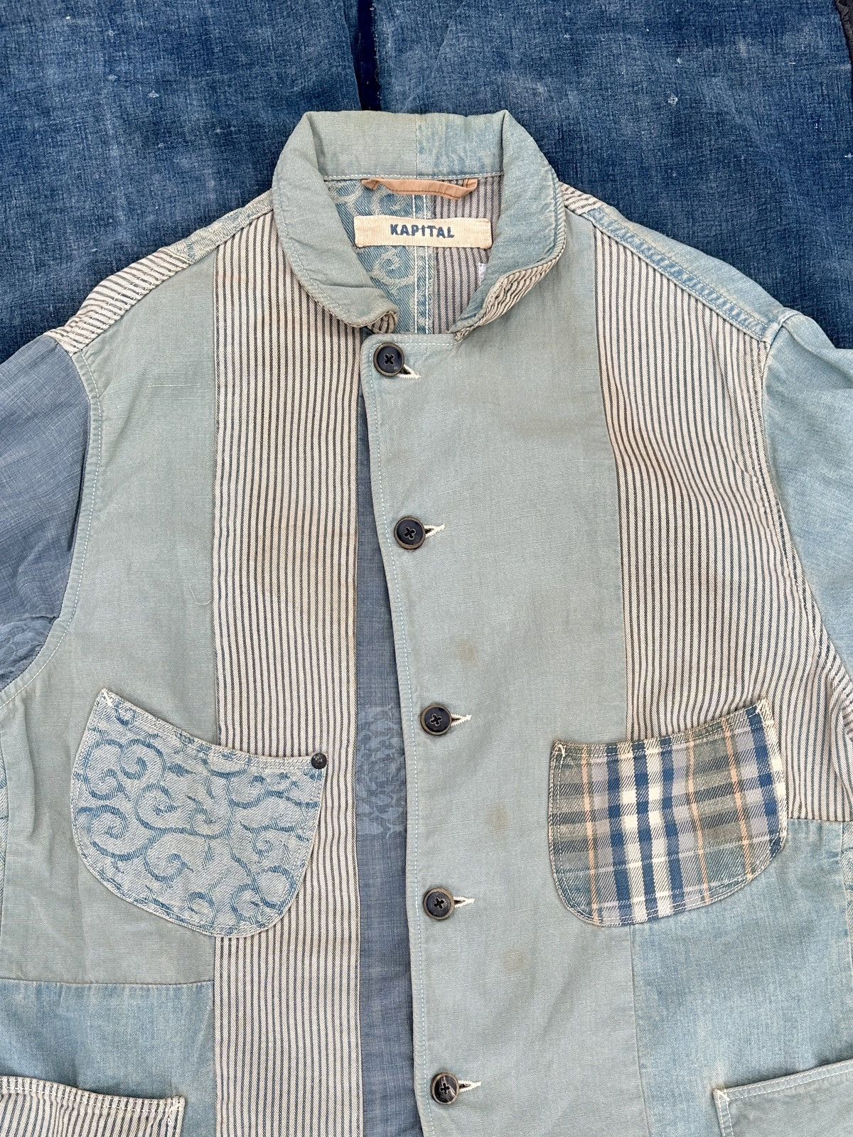 Kapital Kapital Hickory Liberty stripe patchwork blazer chorecoat Size US L / EU 52-54 / 3 - 8 Thumbnail