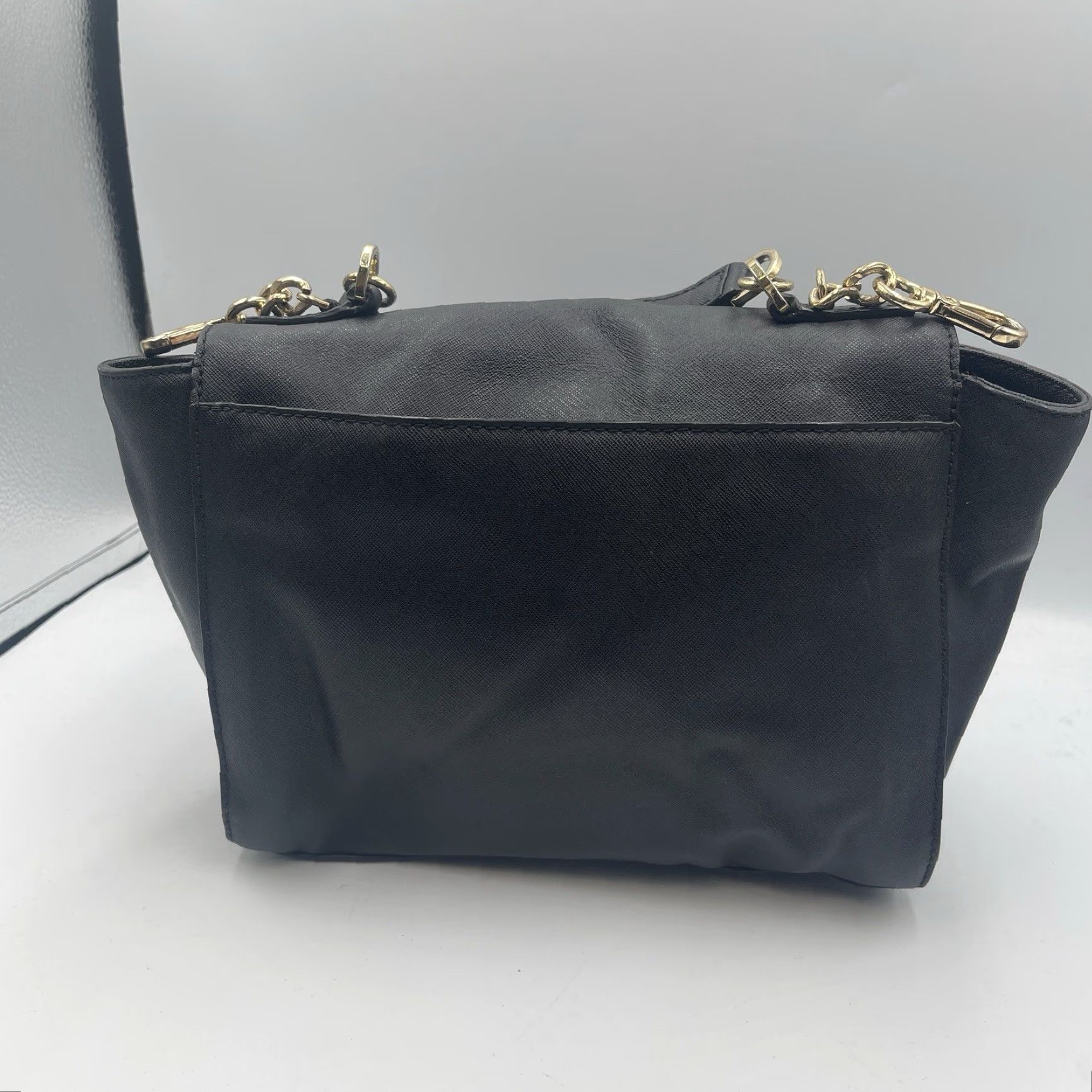 Michael Kors MICHAEL KORS Medium TINA Black Leather Top Handle Satchel Chain Crossbody Bag Womens Size M / US 6-8 / IT 42-44 - 6 Thumbnail