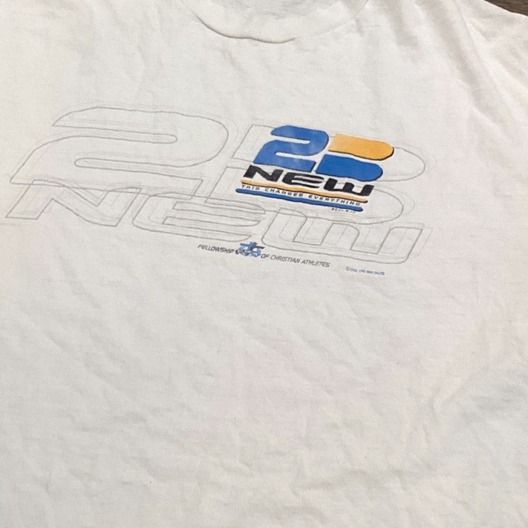 Delta VINTAGE Y2K Delta Fellowship Christian T-Shirt Adult XL White Mens Size US XL / EU 56 / 4 - 2 Thumbnail