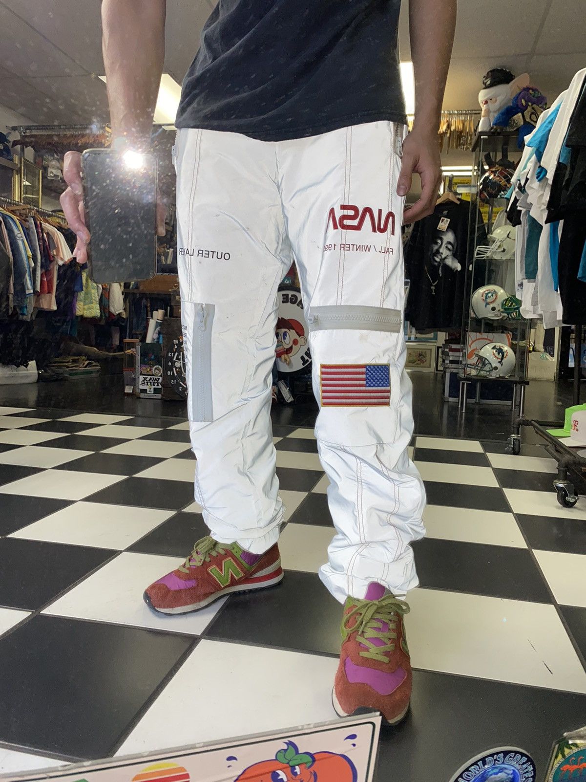 image of Iconic Heron Preston Nasa 3M High Reflective Pants, Men's (Size 34)