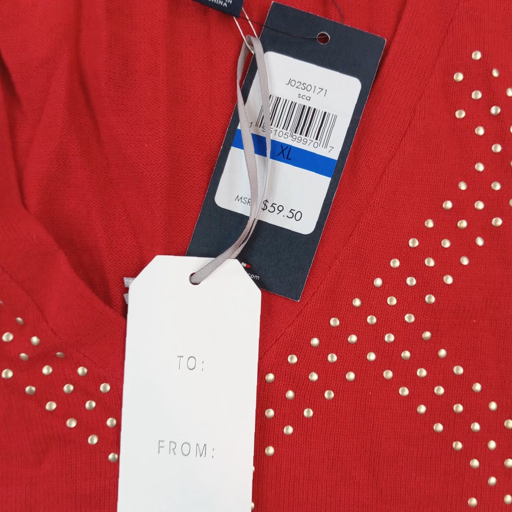 Tommy Hilfiger Tommy Hilfiger Womens Shirt Extra Large XL Red Pullover V Neck Size XL / US 12-14 / IT 48-50 - 6 Thumbnail