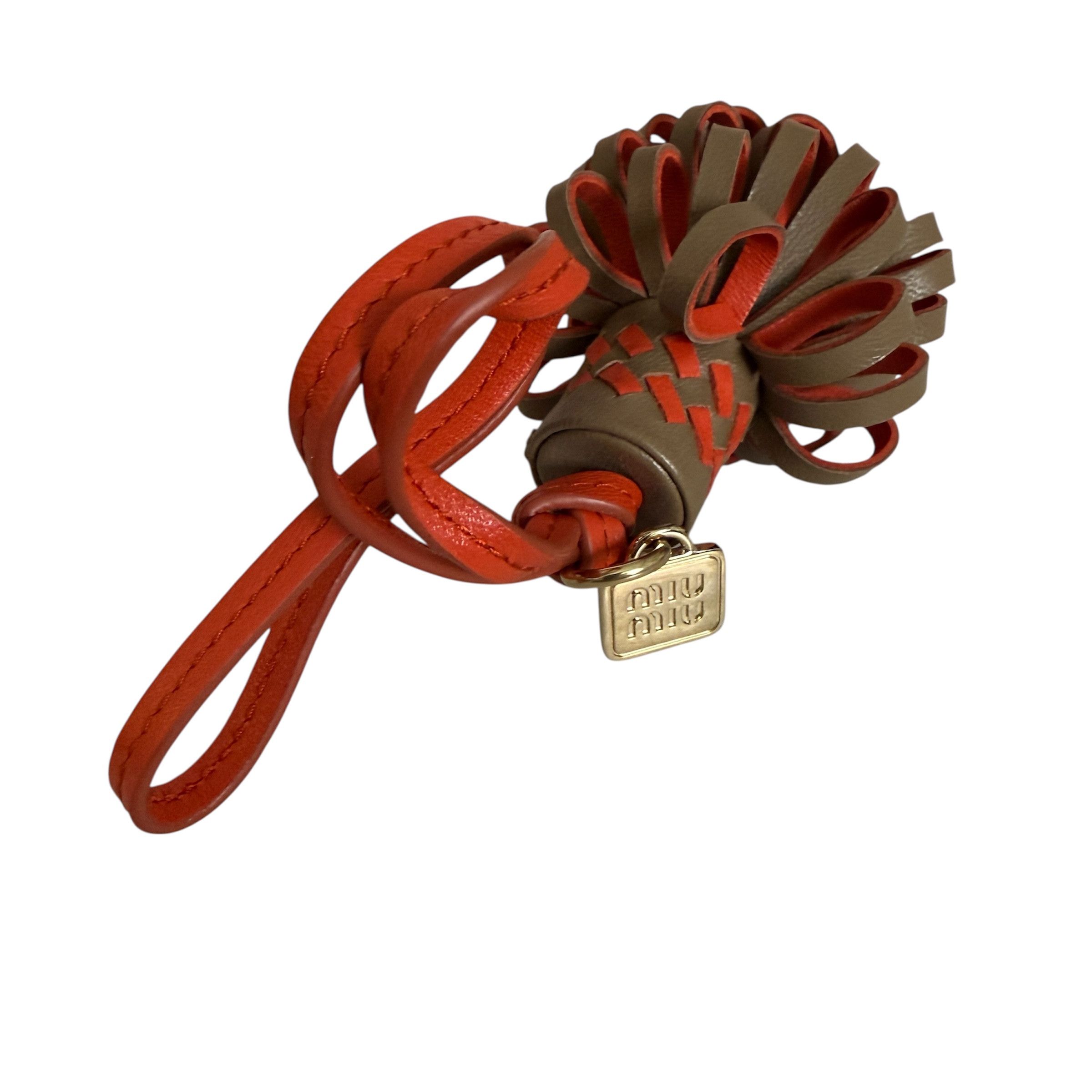 Miu Miu Miu Miu 5TL540 Leather Bag Charm Bag Trick in Orange, Olive Size ONE SIZE - 2 Thumbnail