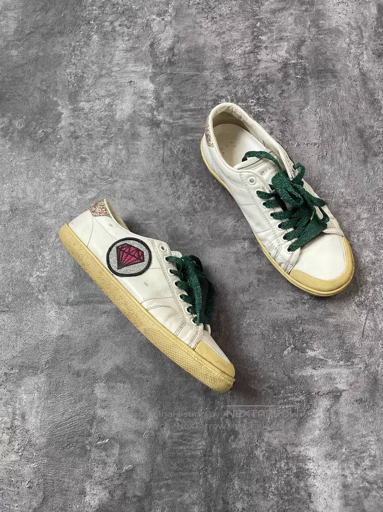 Saint Laurent Paris Saint Laurent Paris Diamond Distressed Sneakers Size US 5 / EU 37 - 2 Thumbnail