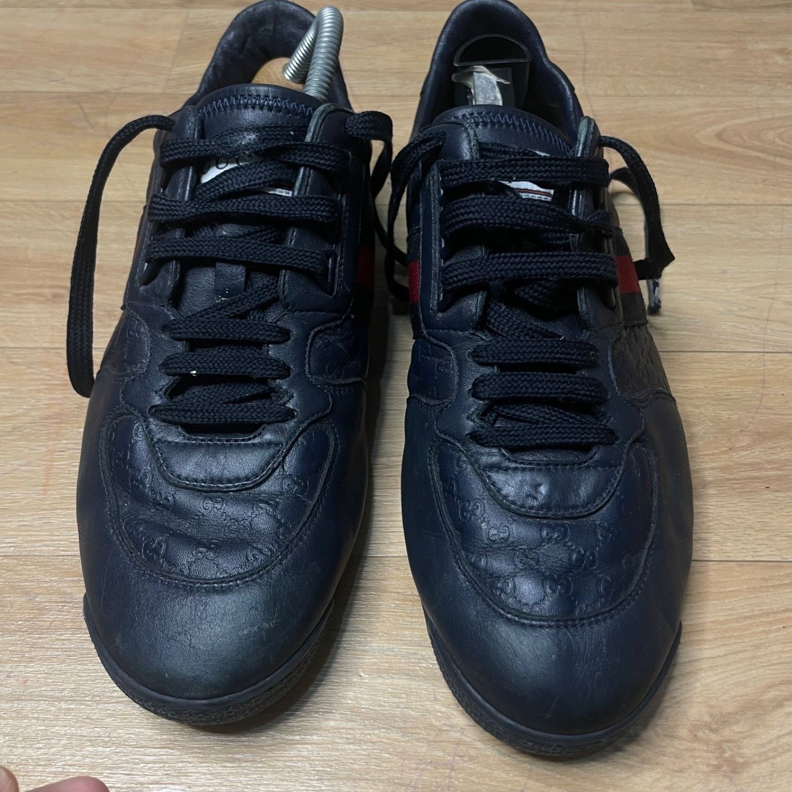 Gucci GUCCI Sneakers Guccissima blue navy Leather low Top Monogram Size US 9 / EU 42 - 3 Thumbnail
