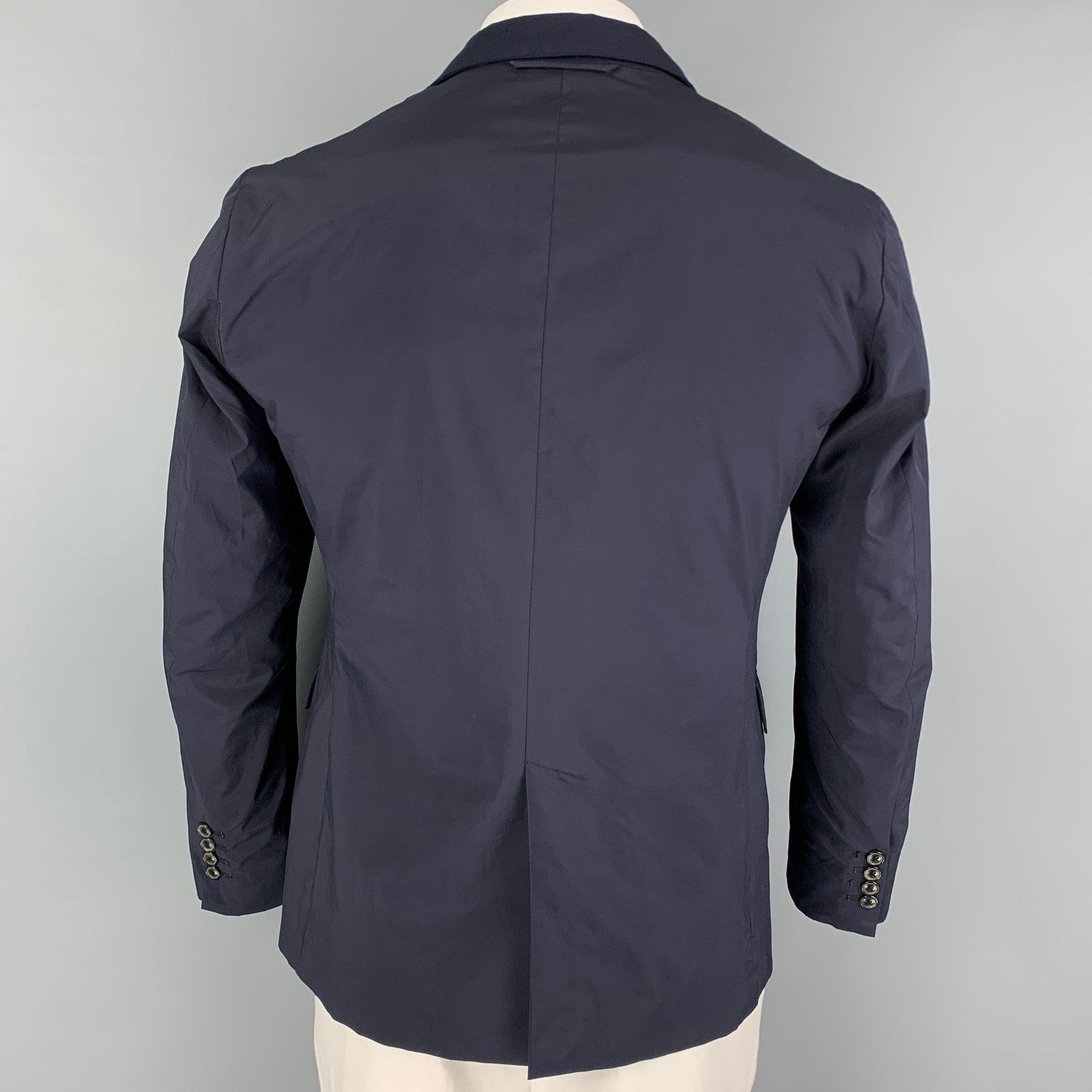 NVY Size L Navy Mixed Patterns Single Breasted Sport Coat Size 42R - 3 Thumbnail