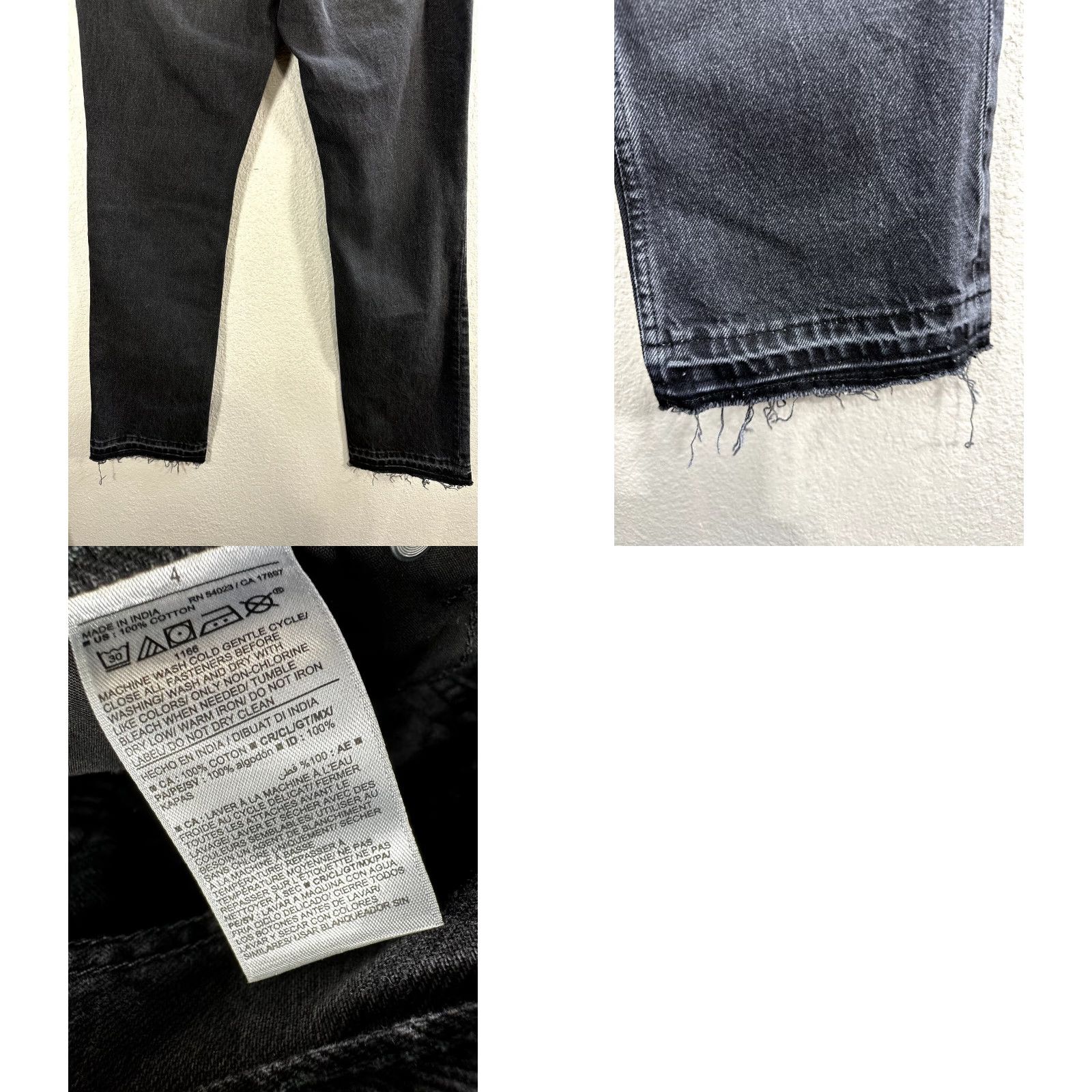 Old Navy VINTAGE Old Navy Jeans Bootcut Women 4 Black Distressed Frayed Cotton NWT Size 27" / US 4 / IT 40 - 8 Thumbnail