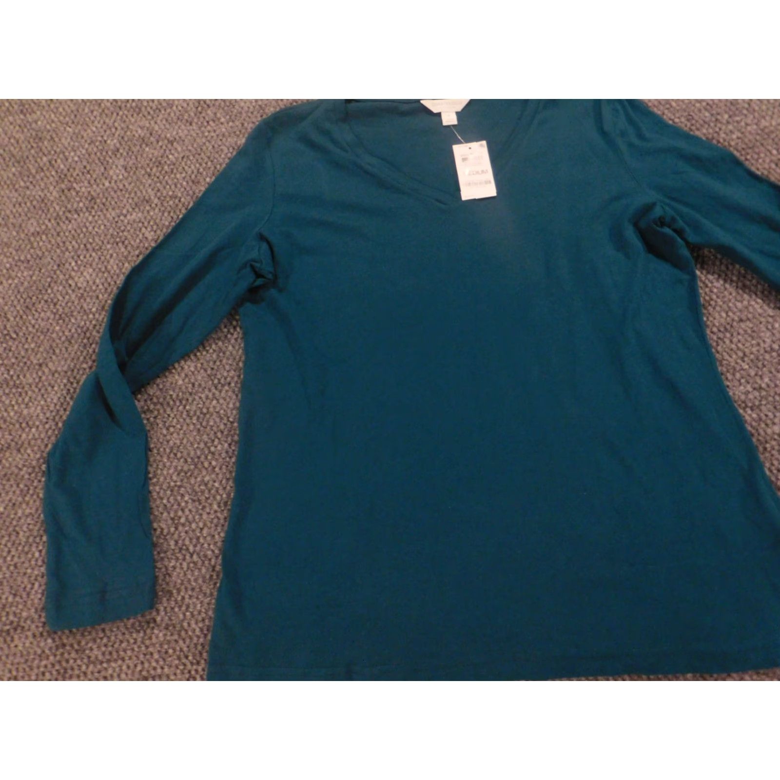 Charter Club Charter Club Womens Shirt M Blue Pullover Long Sleeve Blouse Knit Button Casual Pullover Regular Cotton Spandex Cap Sleeve Round Neck Crew Neck Size M / US 6-8 / IT 42-44 - 3 Thumbnail