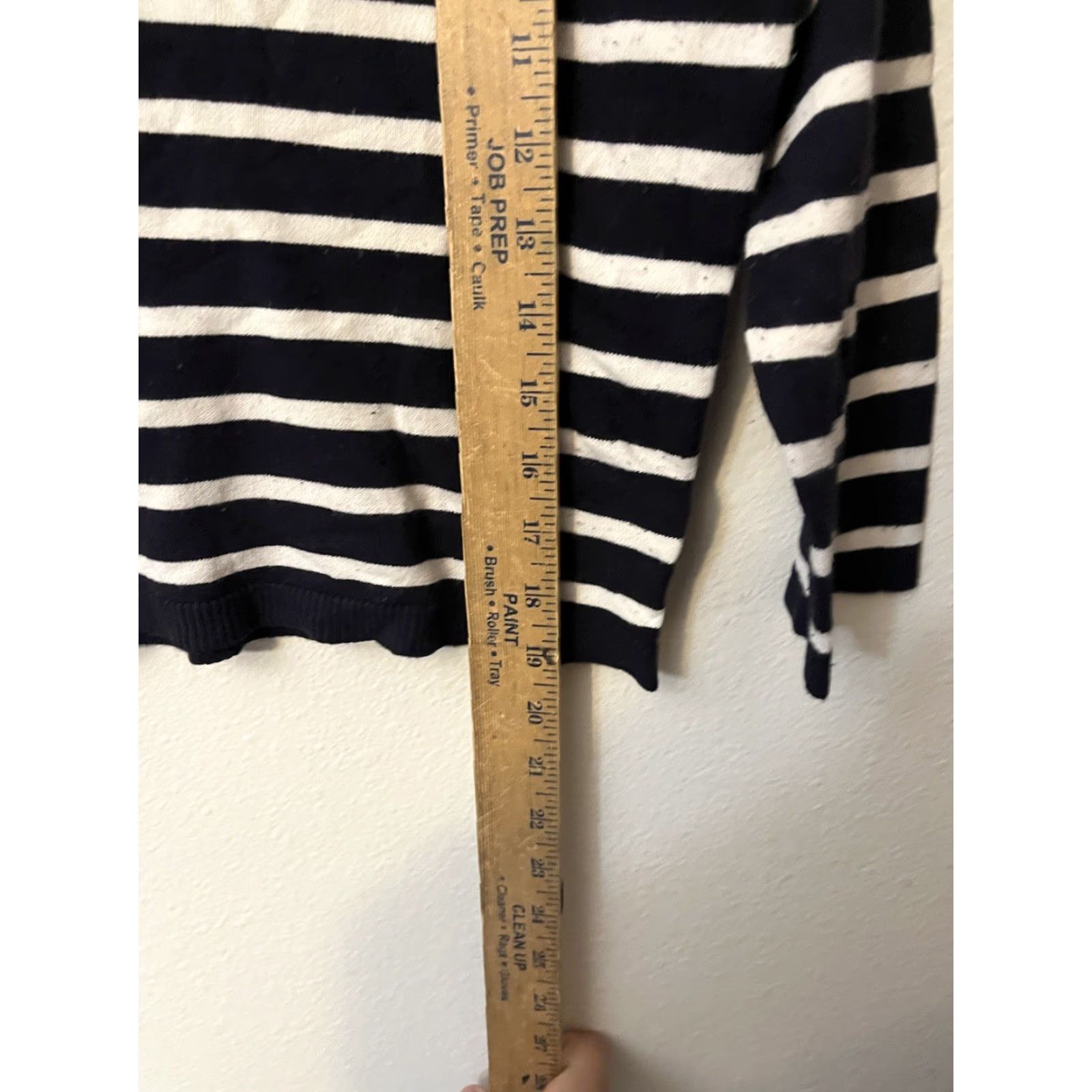 H&M H&M Women’s Black Striped Boat Neck Long Sleeve Pullover Sweater Small Size S / US 4 / IT 40 - 4 Thumbnail