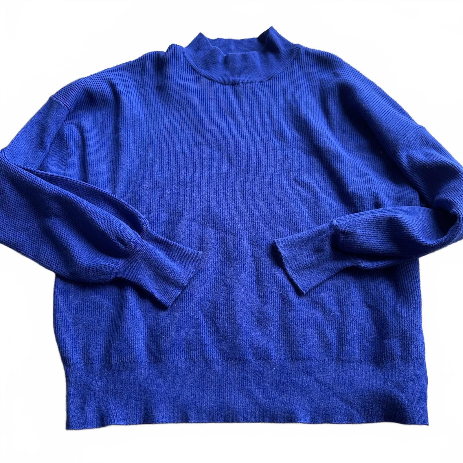 Designer VICI Extra Large Blue Mock Neck Sweater Size XL / US 12-14 / IT 48-50 - 1 Thumbnail