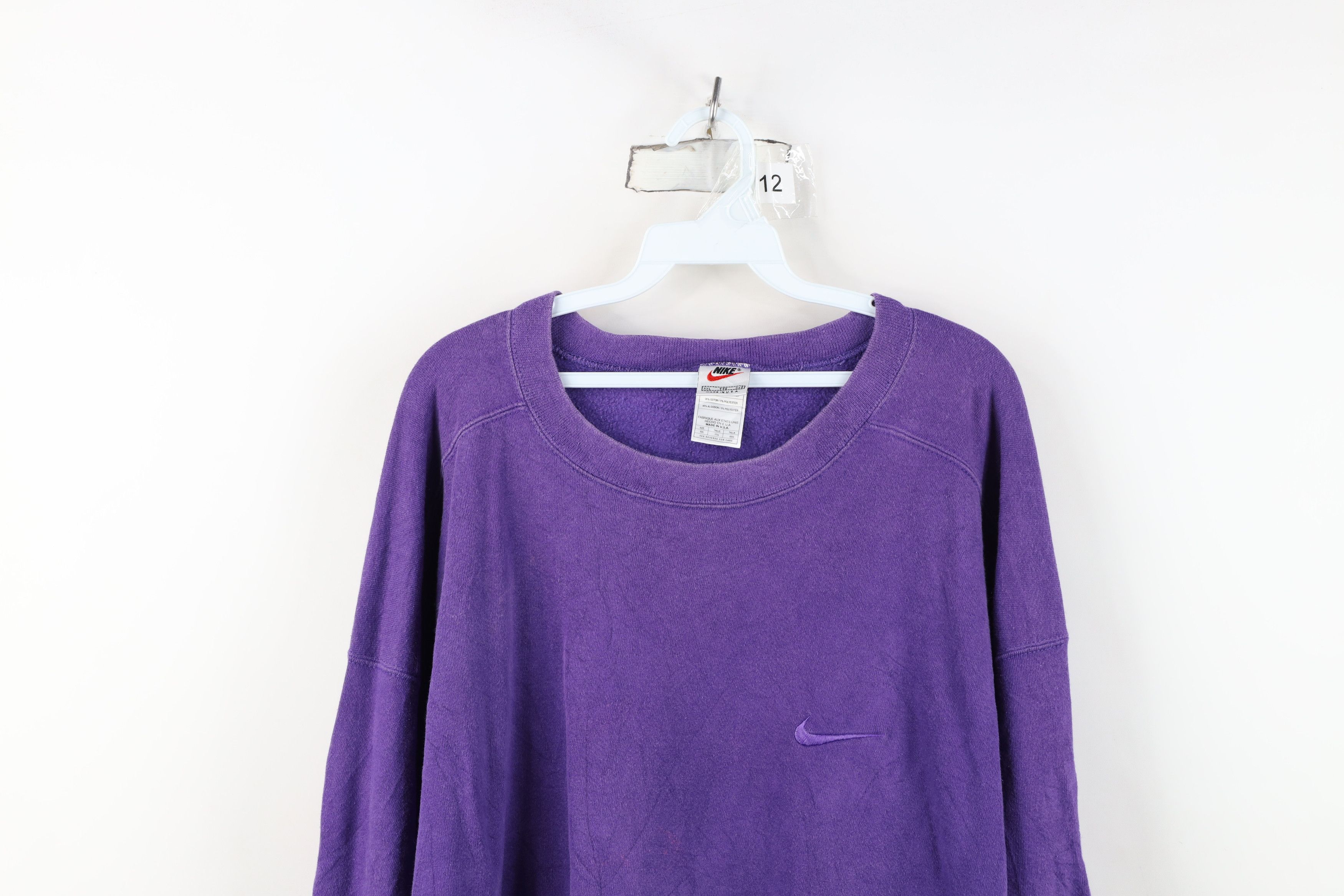 Nike Vintage 90s Nike Scott Mini Swoosh Sweatshirt Purple USA Size US XXL / EU 58 / 5 - 2 Thumbnail
