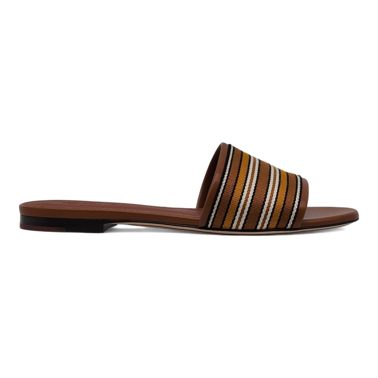 Loro Piana The Suitcase Stripe Sandals - Fabric Leather - Brown 37 $750 Size US 7 / IT 37 - 3 Thumbnail