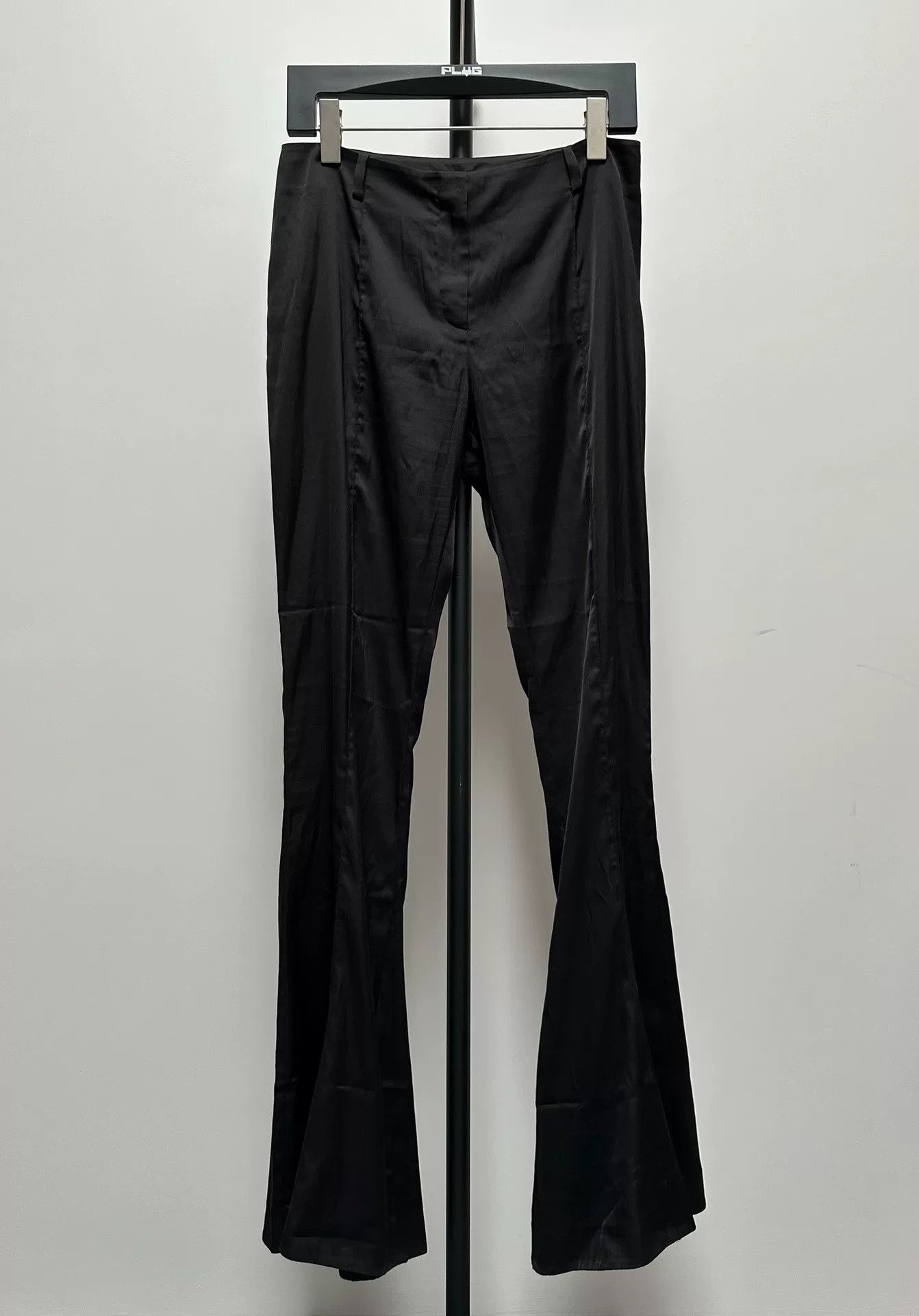 Acne Studios Acne Studios Black Silk Flared Trousers Size US 7 / EU 40 - 1 Thumbnail