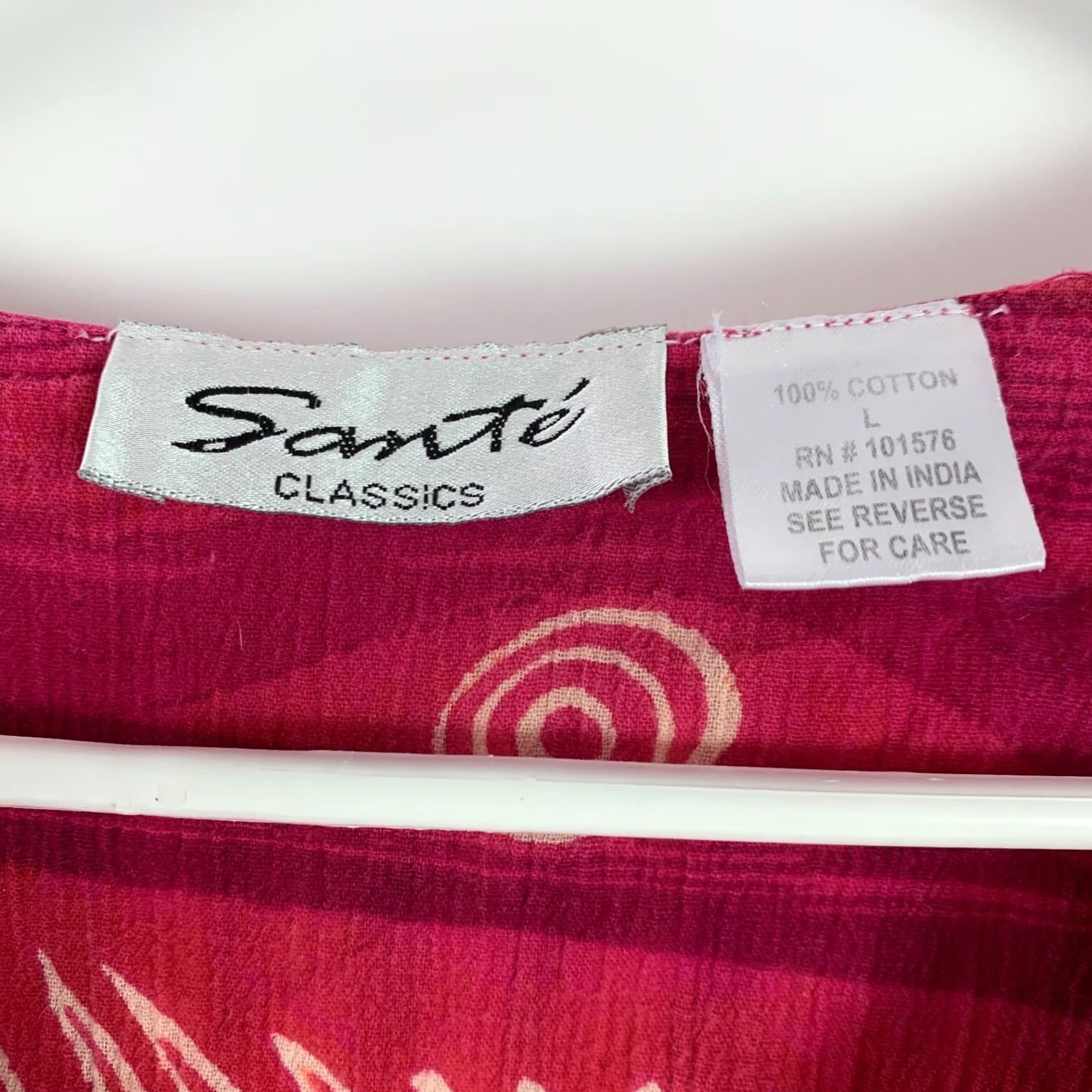Vintage VINTAGE Sante Classics Pink Muumuu Caftan Beach Coverup Housedress L/XL 1990s Cotton Size L / US 10 / IT 46 - 7 Thumbnail