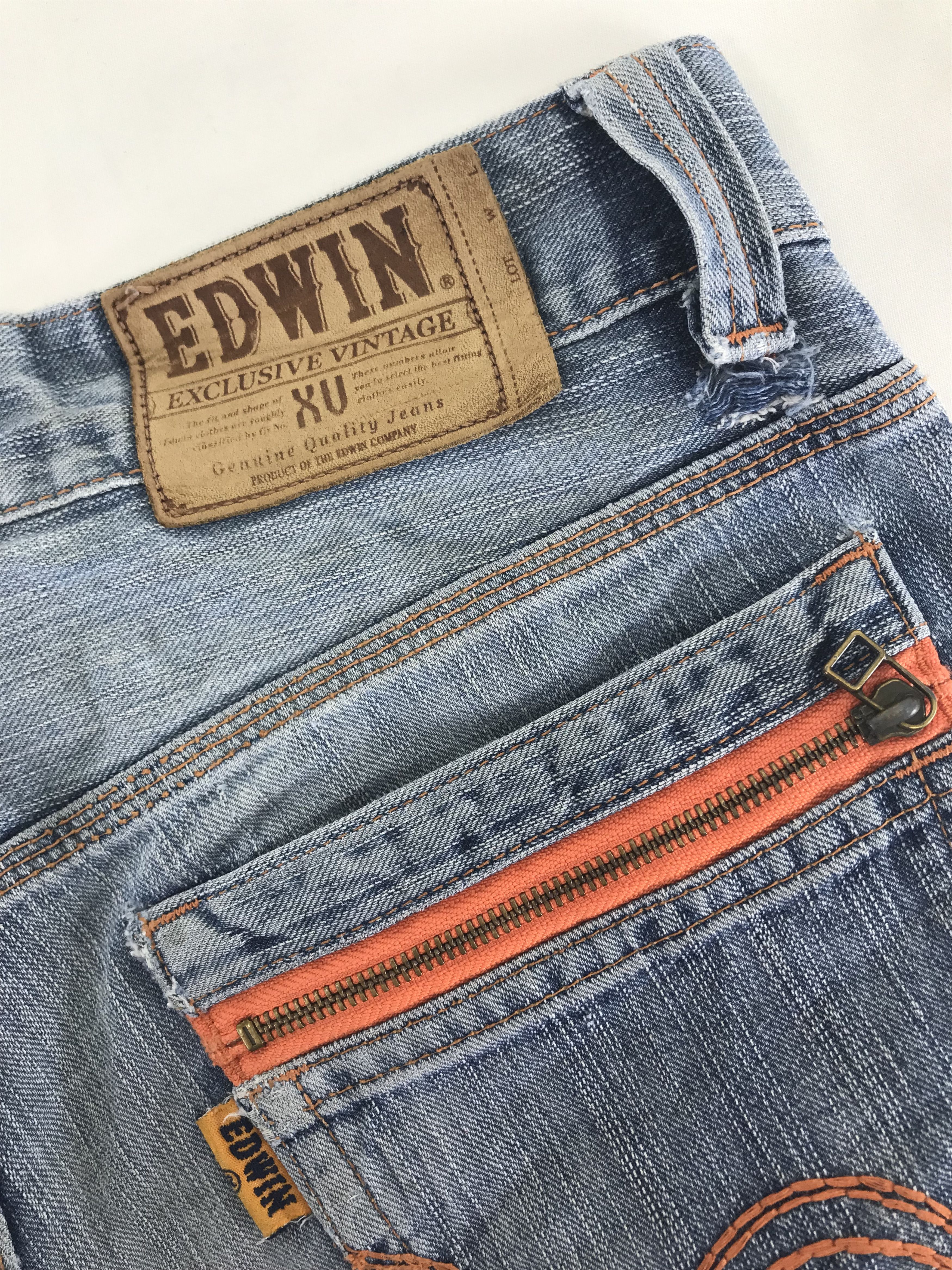 Edwin Vintage Edwin 403 XVS Faded Blue Jeans Distressed Denim Size US 32 / EU 48 - 12 Thumbnail