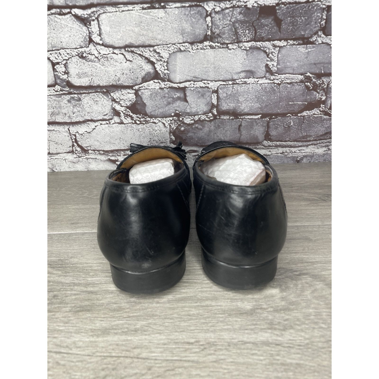 Other SAN REMO Black Leather Wingtip Tassel Loafers Dress Shoes Me Size US 12 / EU 45 - 5 Thumbnail
