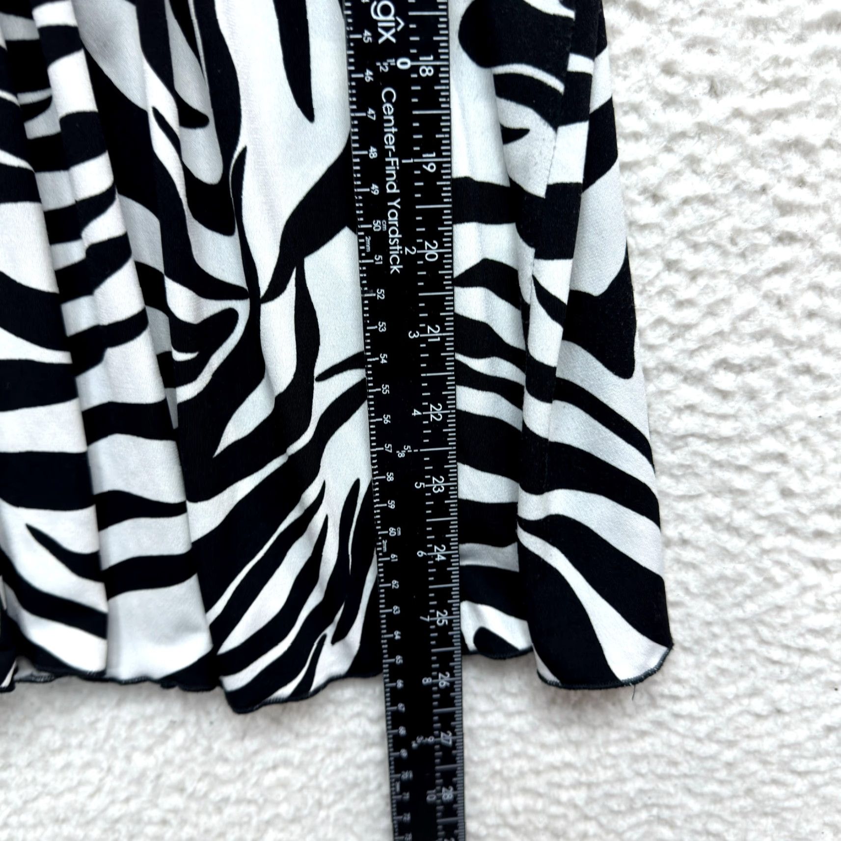 Vintage VINTAGE Y2K Top XL Black White Zebra Pattern Slinky Stretch McBling Corpcore Fleurish Shirt | Adults? (No) Size XL / US 12-14 / IT 48-50 - 7 Thumbnail