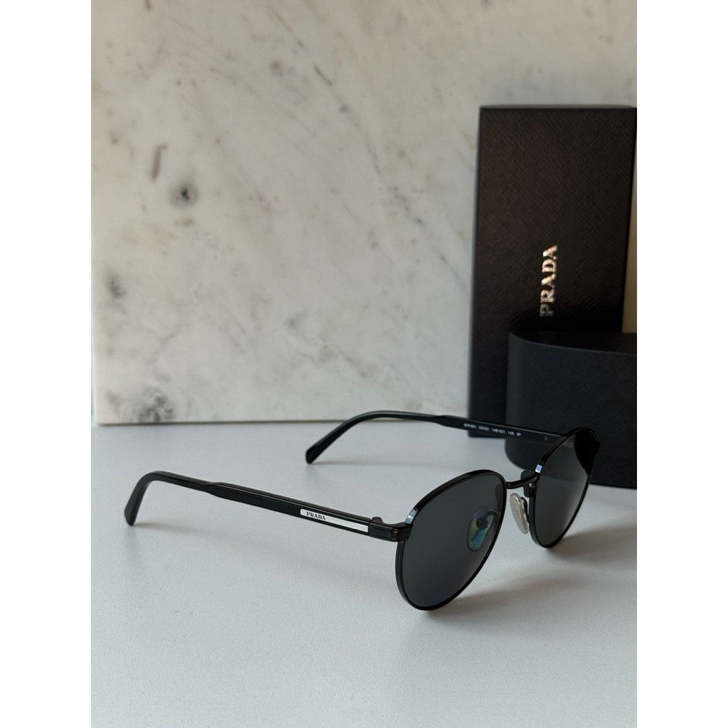 Prada NEW Prada PR B51S Polarized Metal Sunglasses in Black Size ONE SIZE - 5 Thumbnail