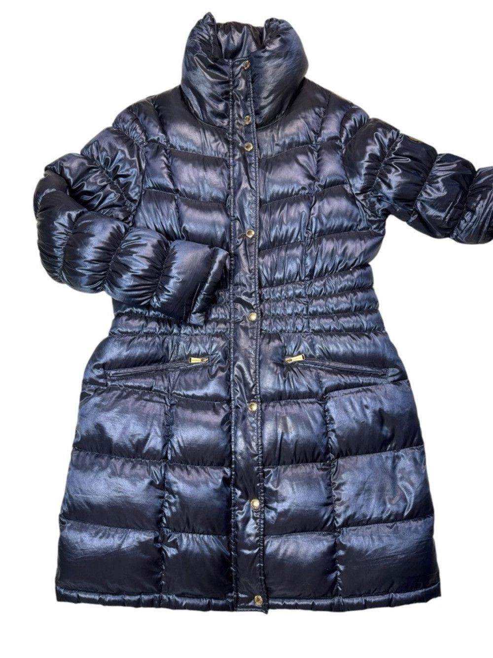 Michael Kors Michael Kors Dark Navy Long Quilted Down Fill Puffer Coat S Size L / US 10 / IT 46 - 2 Thumbnail