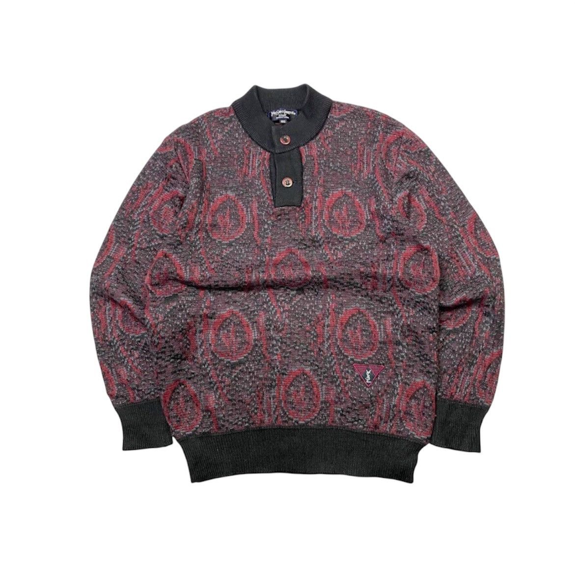 Yves Saint Laurent Vintage Yves Saint Laurent Pour Homme Half Button knitwear Size US L / EU 52-54 / 3 - 1 Thumbnail