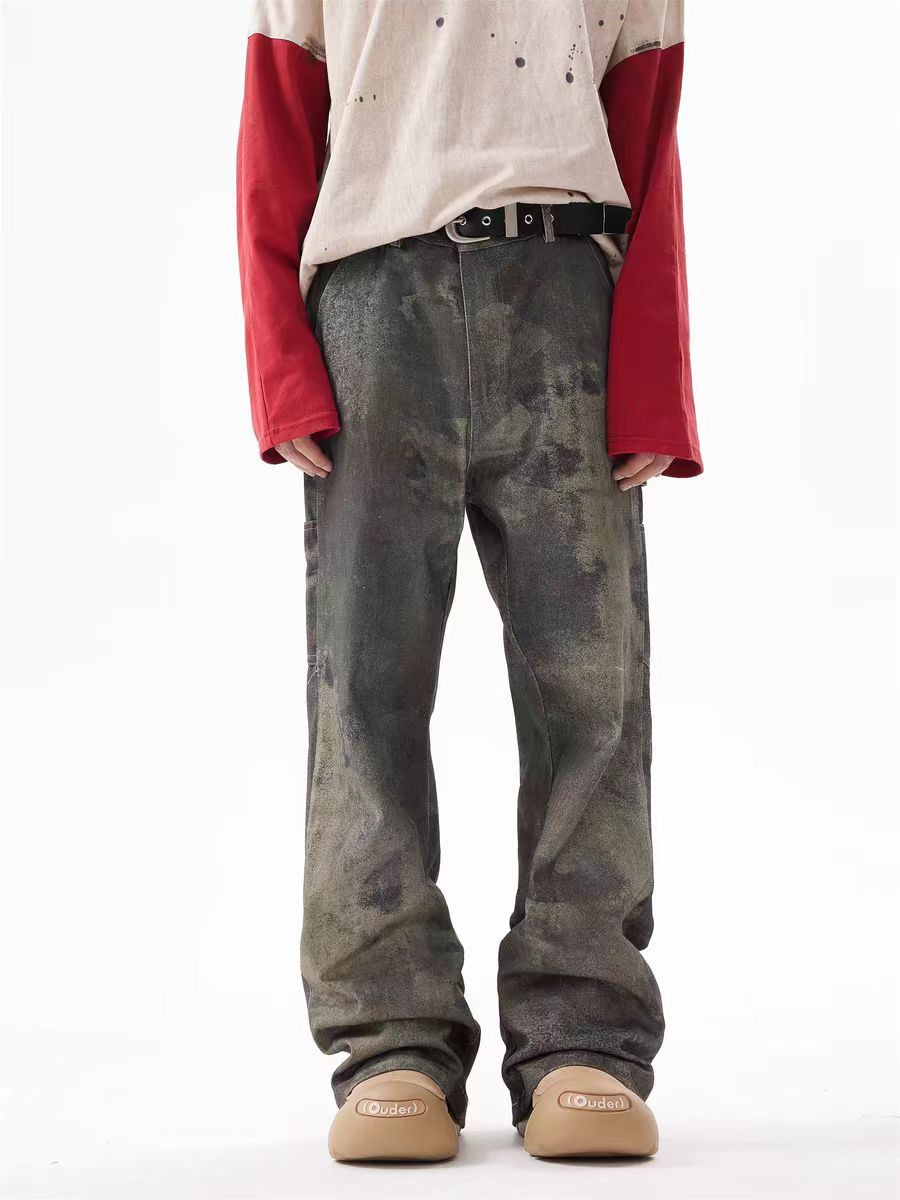 Designer × Japanese Brand × Vintage Vintage street washed and distressed camouflage jeans Size US 28 / EU 44 - 2 Thumbnail
