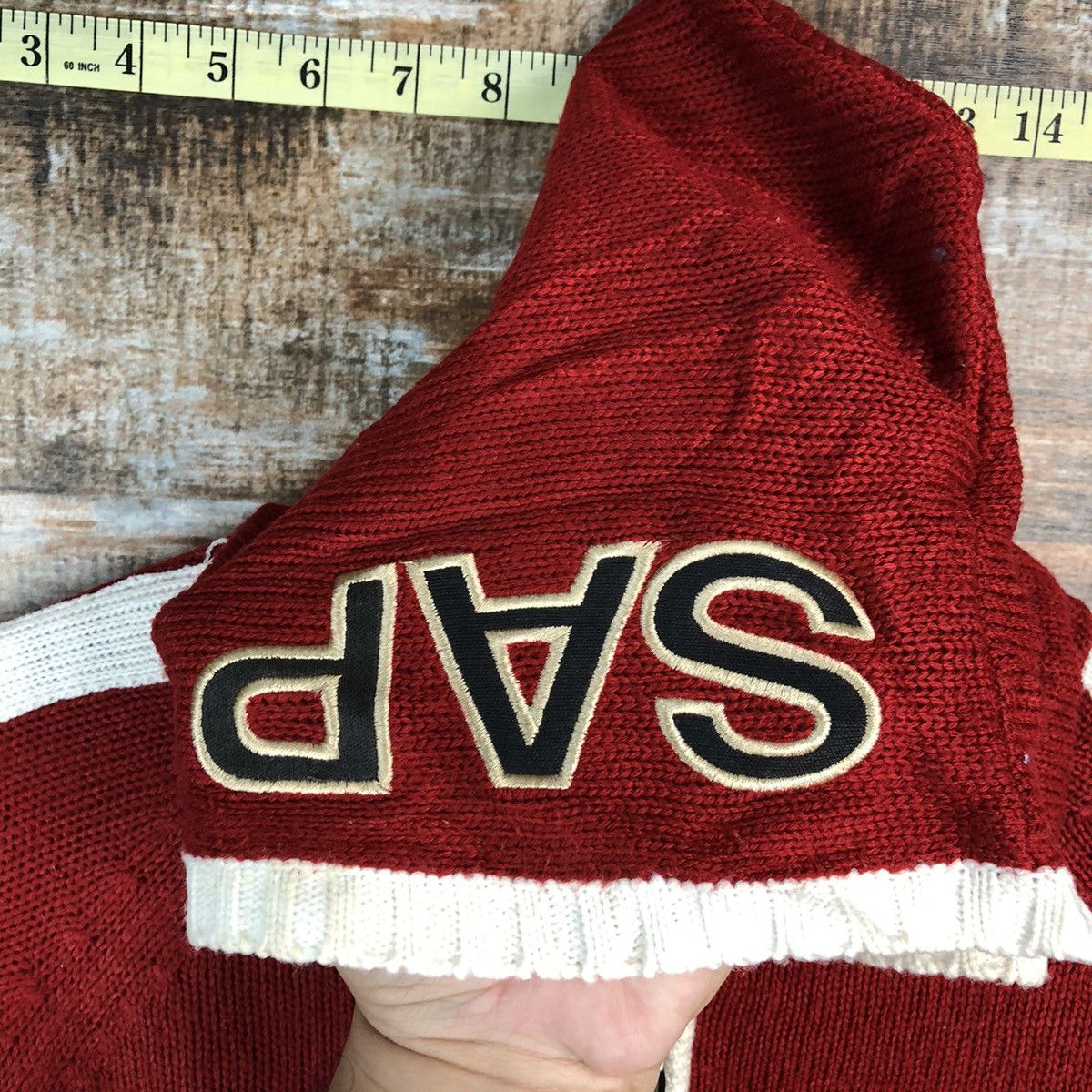 Homespun Knitwear × Japanese Brand Flaour Parfum Red Hoodi Knitwear #A1715 Size M / US 6-8 / IT 42-44 - 12 Thumbnail