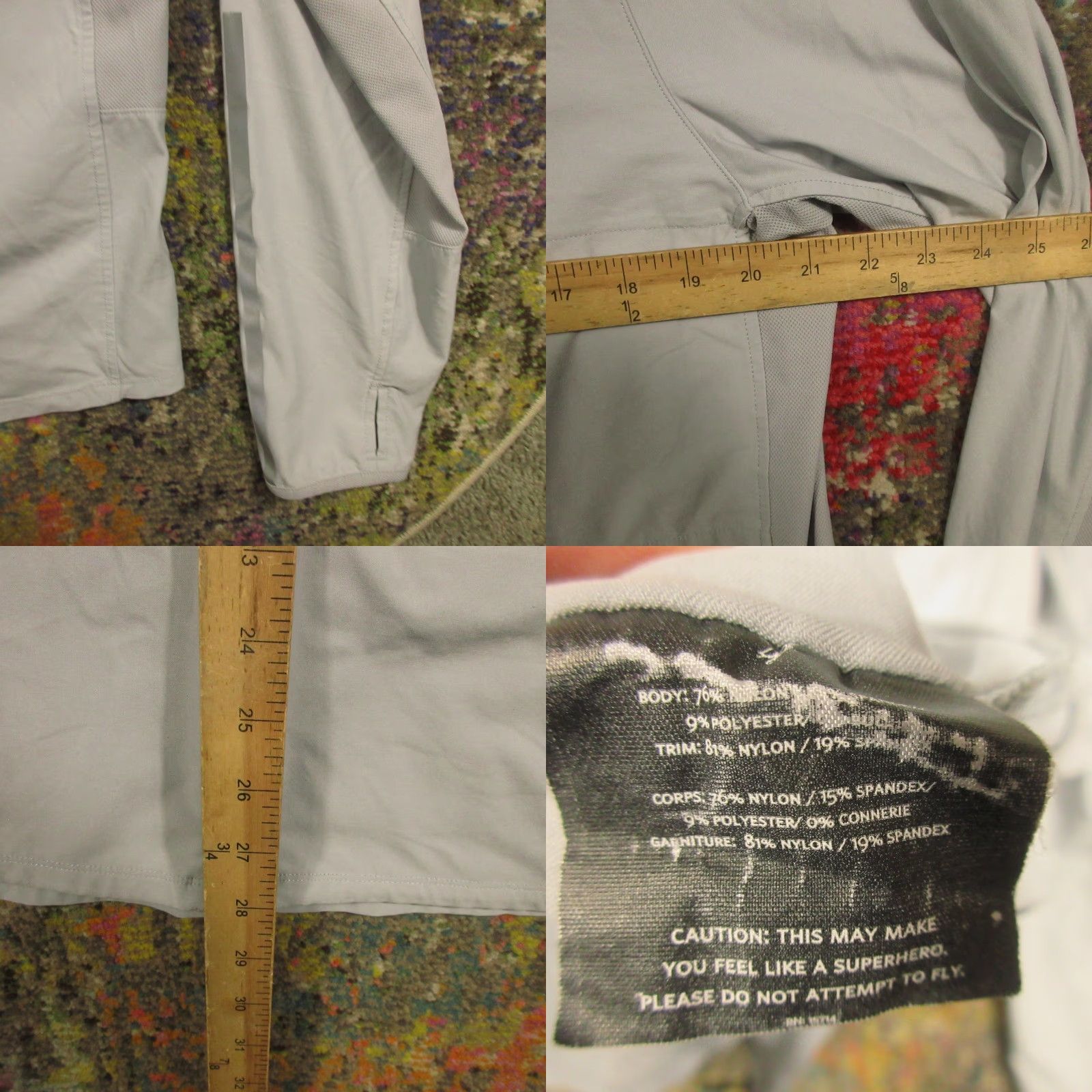 Vintage No Bull Jacket Mens Large Gray Performance Stretch Mock Reflective Running Hoodie Zip Pockets Windbreaker Size US L / EU 52-54 / 3 - 8 Thumbnail