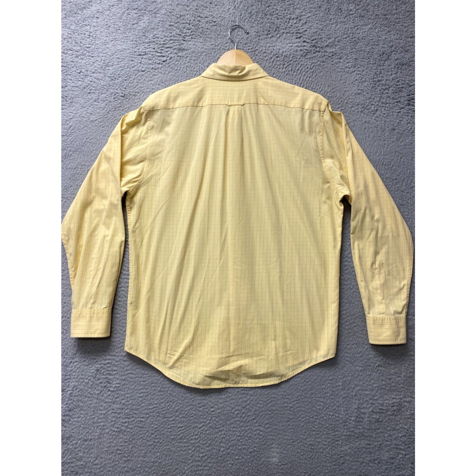 Izod VINTAGE IZOD Men's Casual Button-Down Shirt Long Sleeve Check Cotton M Yellow 90s Mens Size US M / EU 48-50 / 2 - 8 Thumbnail