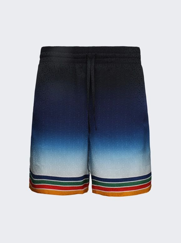 Casablanca o1mle0326 Drawstring Silk Shorts Studio De musique in Blue Size US 36 / EU 52 - 1 Thumbnail