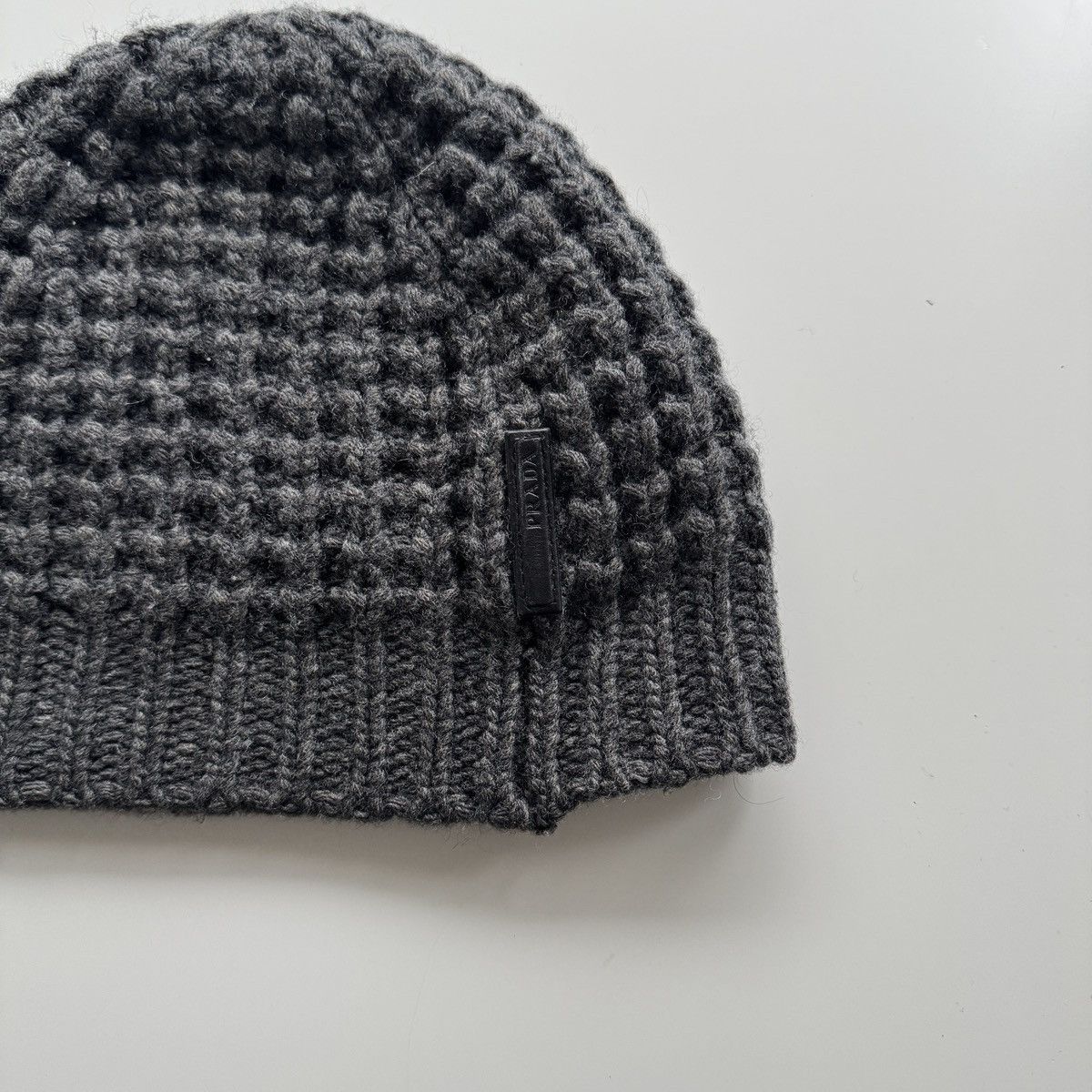 Prada Prada Cashmere Wool Beanie Leather Patch Size ONE SIZE - 3 Thumbnail