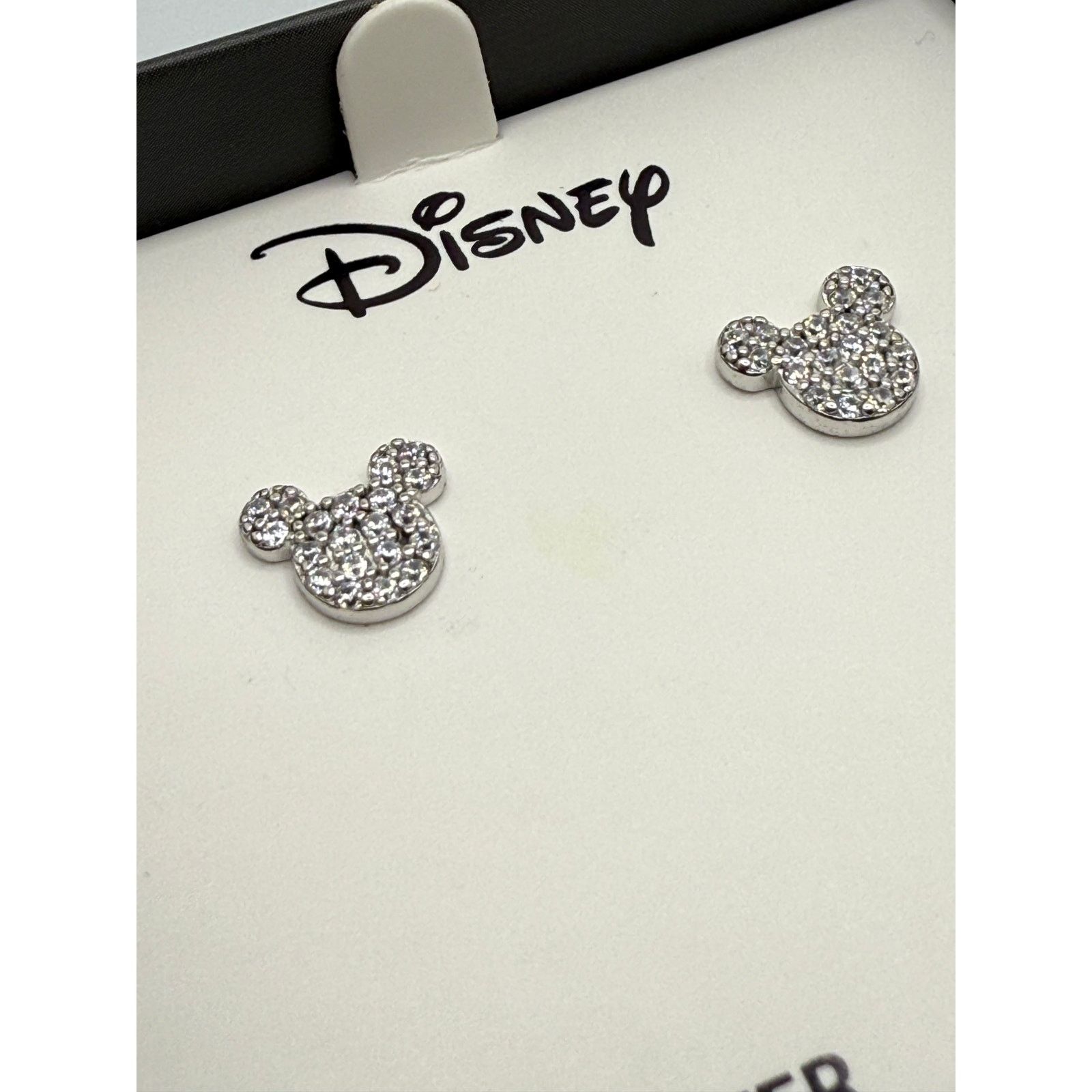Disney NEW Cubic Zirconia Sterling Silver Mickey Mouse Earrings Size ONE SIZE - 3 Thumbnail