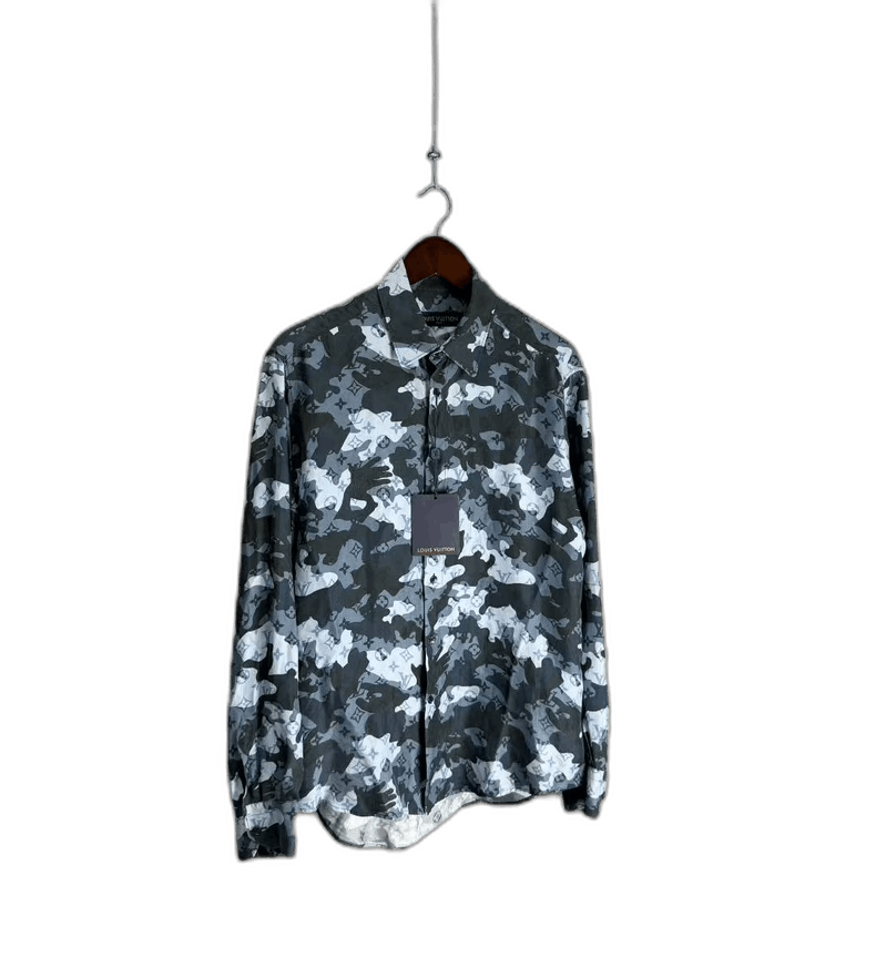 Louis Vuitton Louis Vuitton Blue Camo Silk Shirt Size US M / EU 48-50 / 2 - 1 Thumbnail