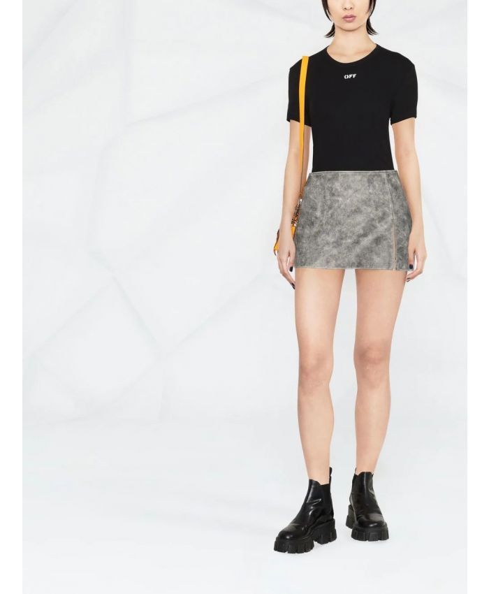 Off-White o1gr1nt0325 Off Stamp Rib Basic T-Shirt in Black Size XL / US 12-14 / IT 48-50 - 2 Thumbnail
