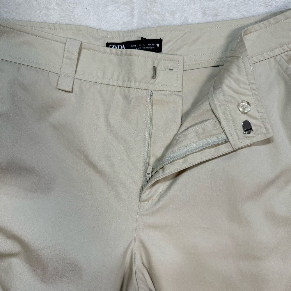 Zara New Zara Full-Length Pleated Sand Pants Size L Size 36" / US 14 / IT 50 - 8 Thumbnail