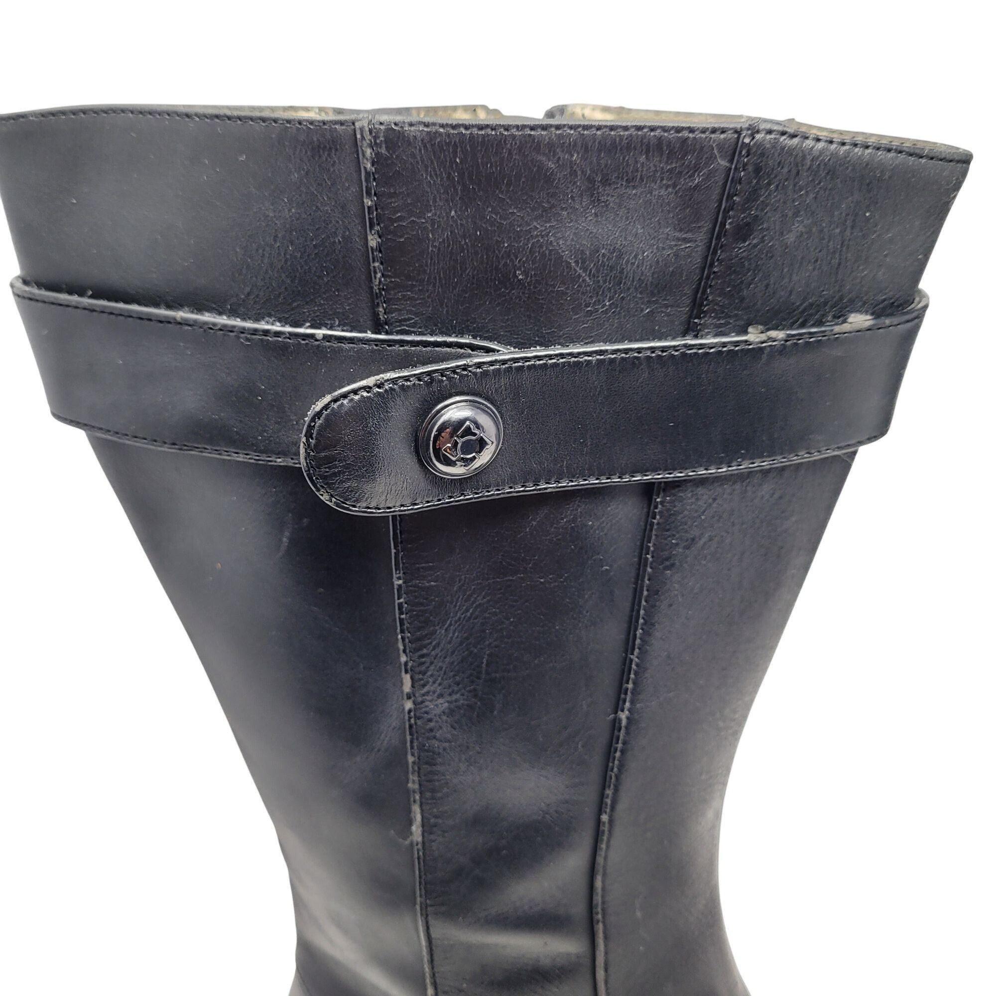Designer Kenneth Cole Reaction Sz 9.5 Black Leather Jonely Lonely Boo Size US 9.5 / IT 39.5 - 8 Thumbnail